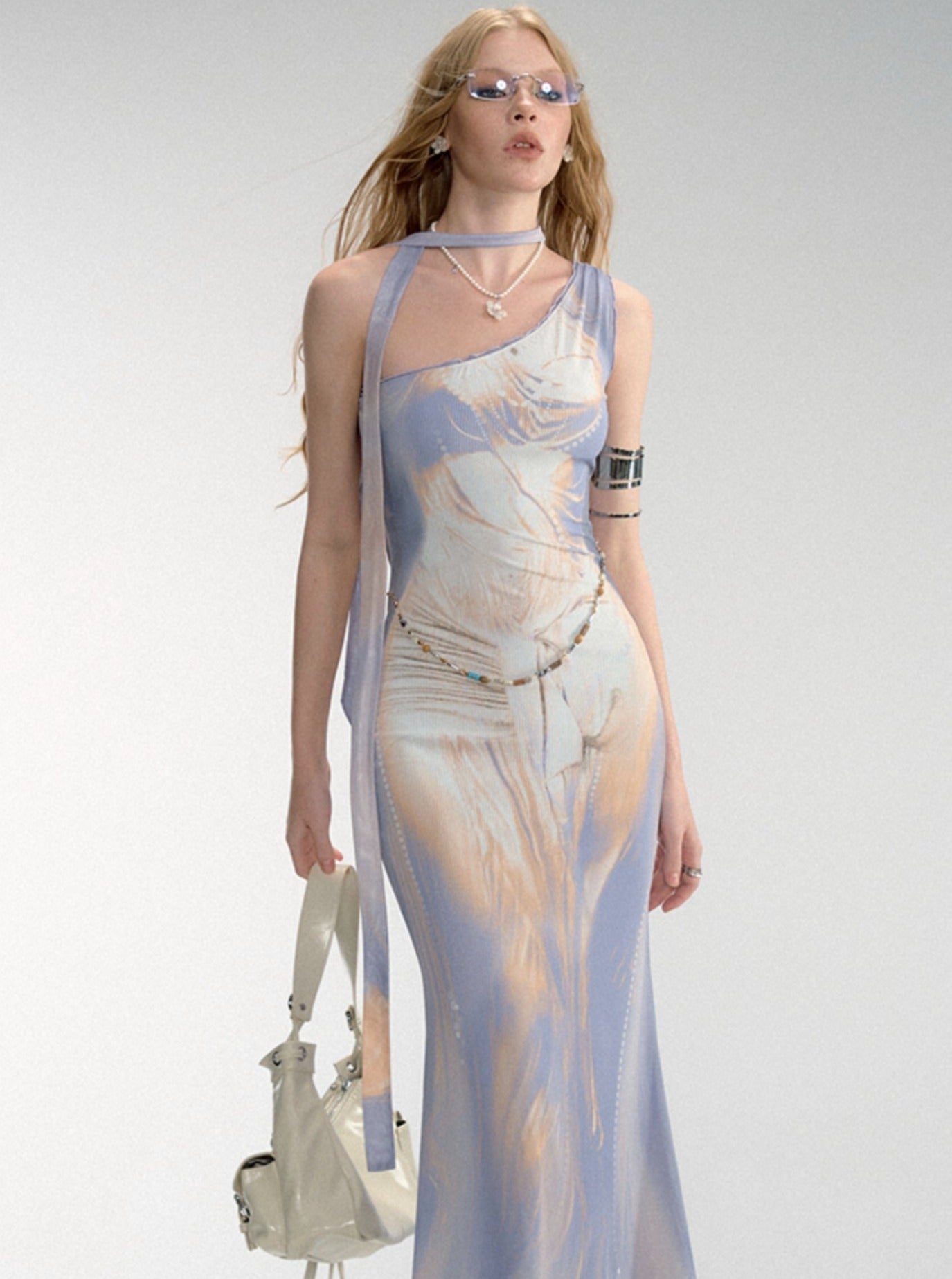 Ethereal Watercolor Two-Piece Gown Set