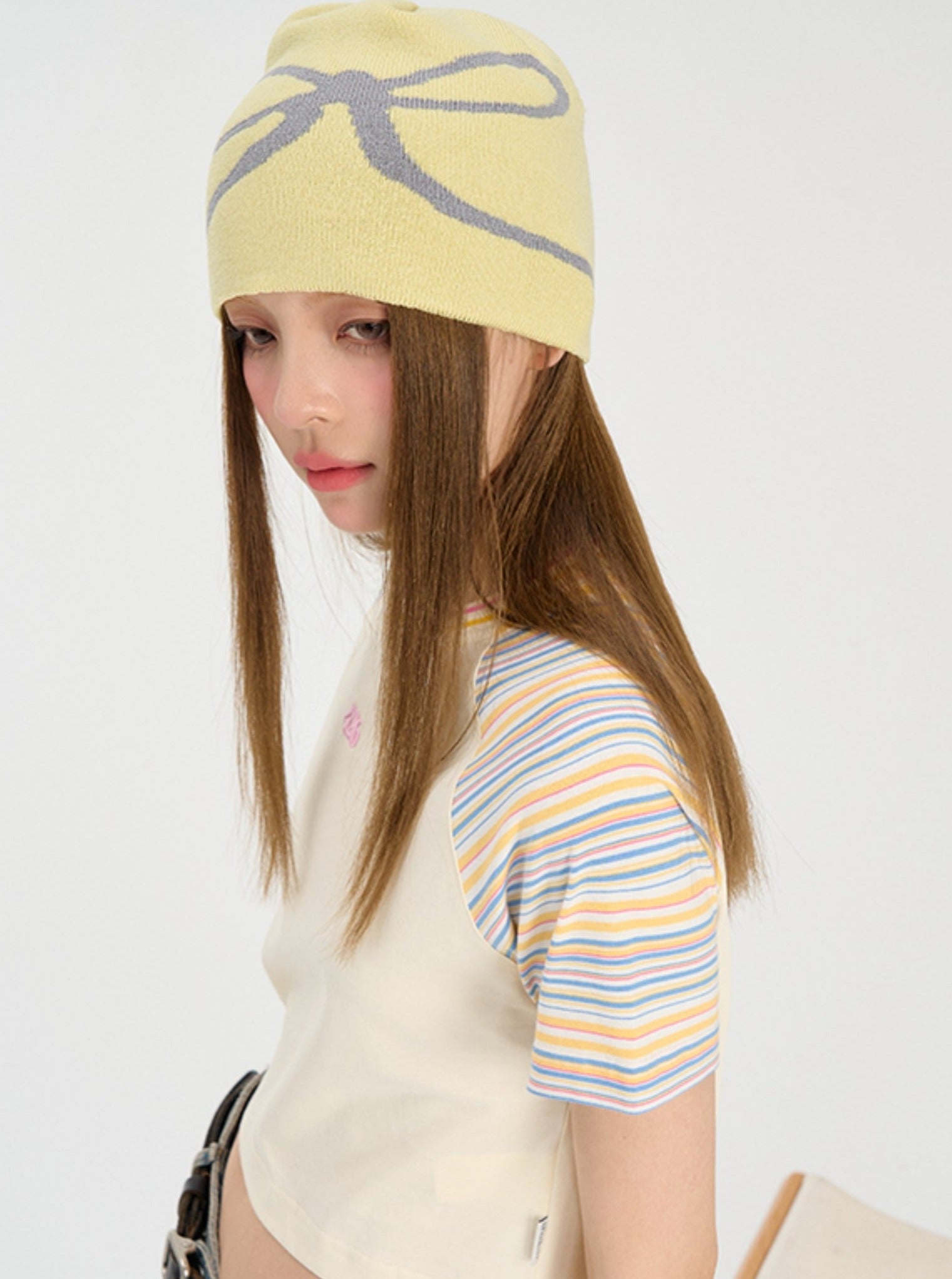 Raglan Sleeve Tee with Stripes - chiclara