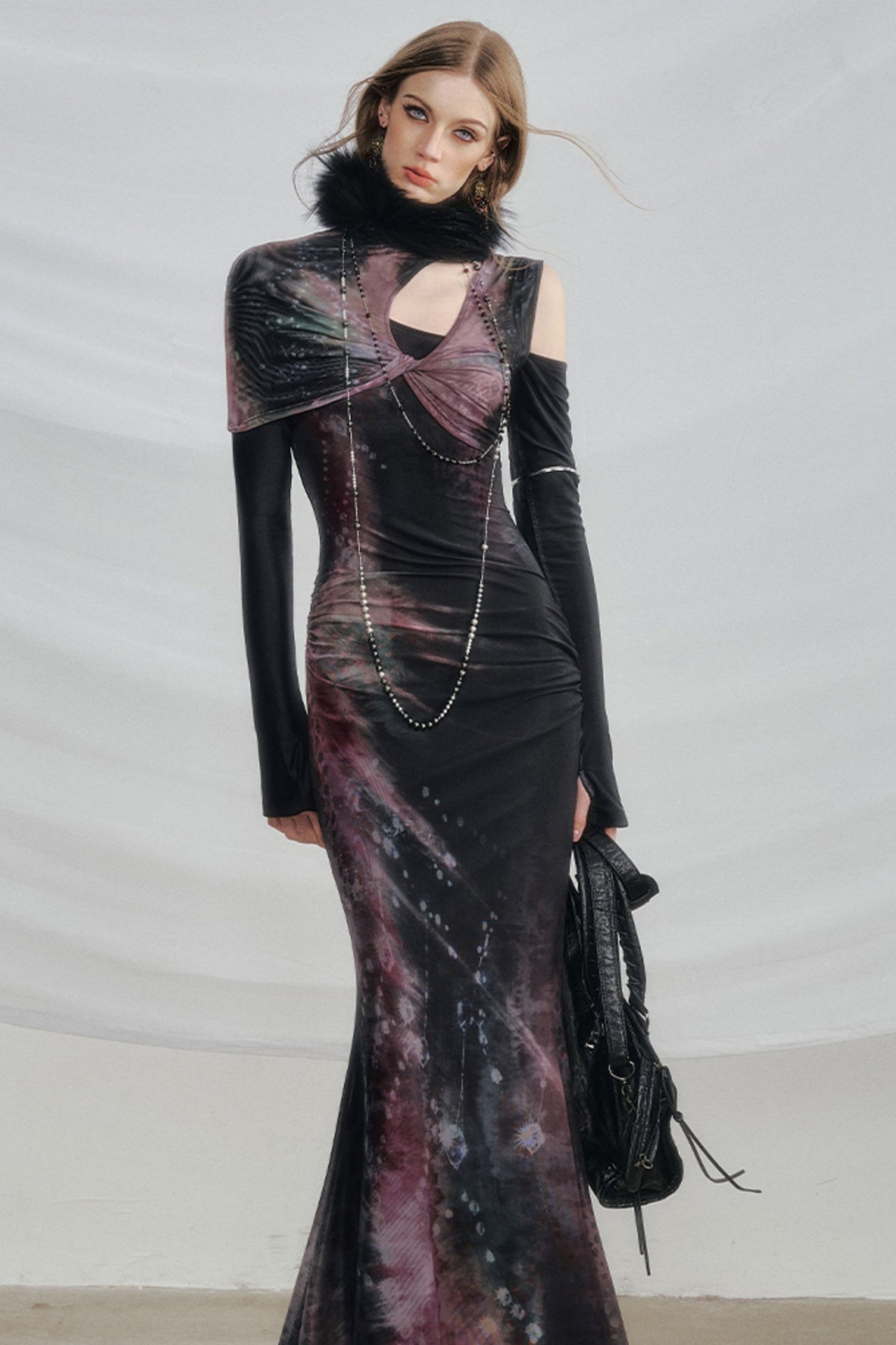 Dark Galaxy Velvet Mermaid Dress