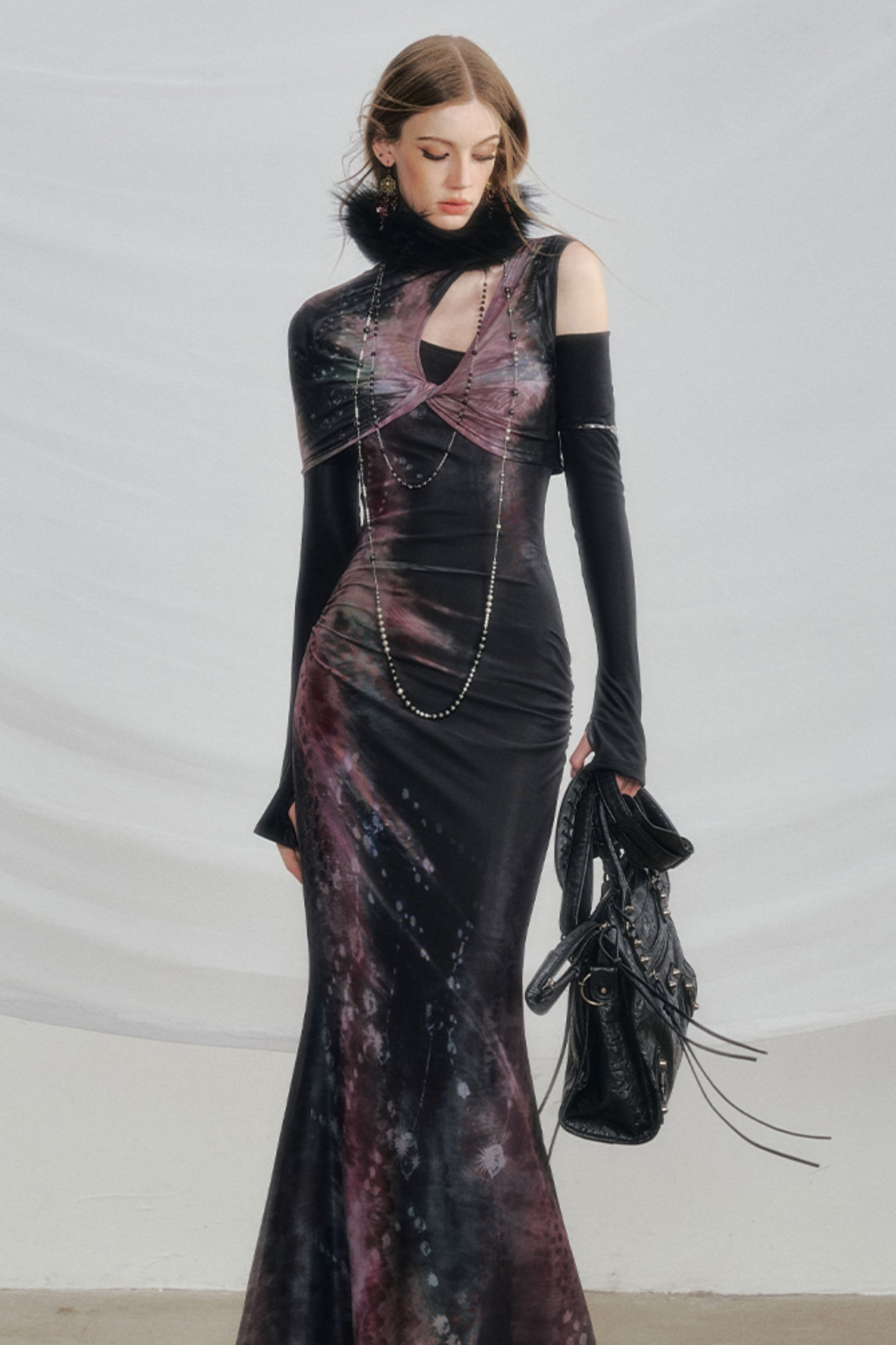 Dark Galaxy Velvet Mermaid Dress