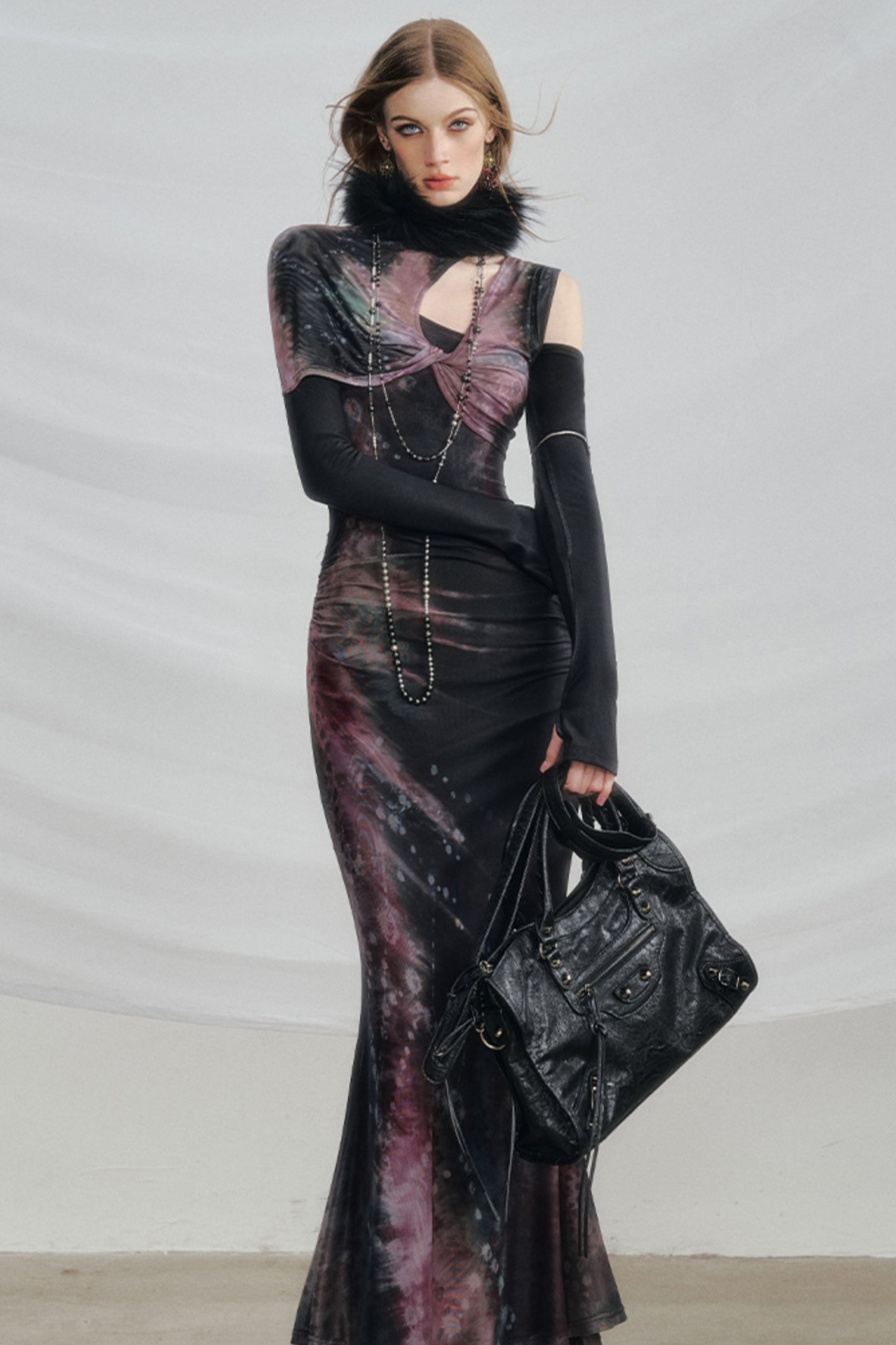 Dark Galaxy Velvet Mermaid Dress