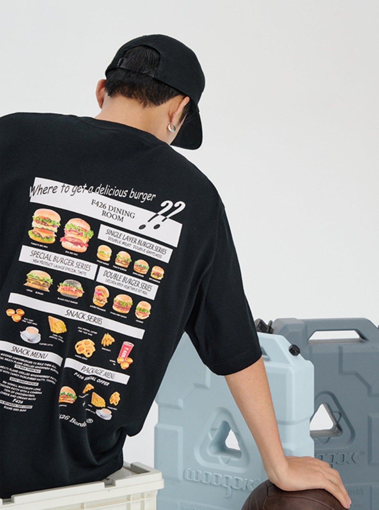 Quirky Hamburger Graphic Couple's T-Shirt - chiclara