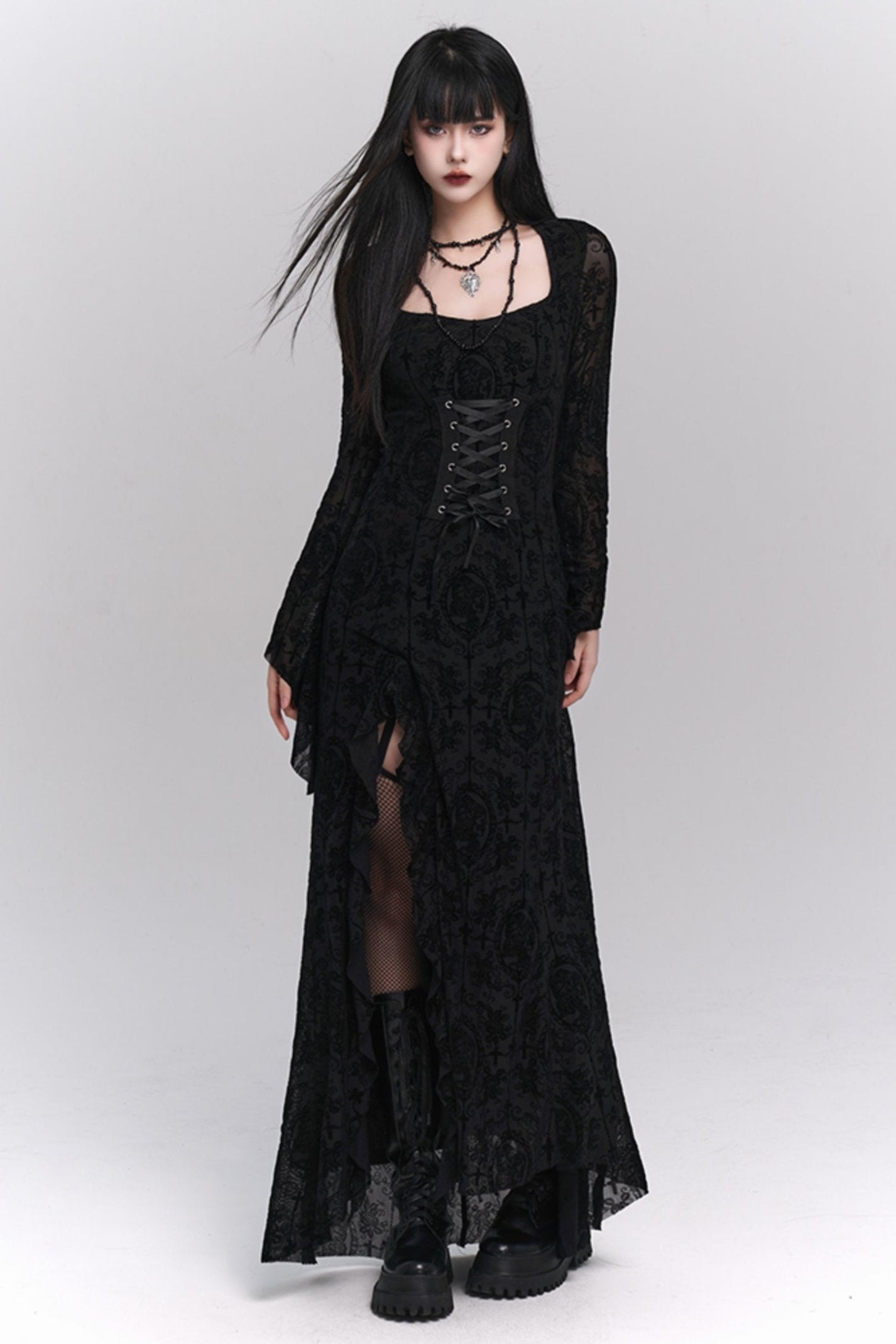 Dark Lace Corset Dress