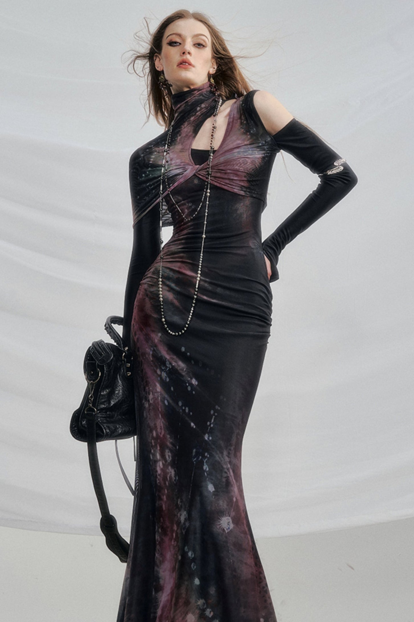 Dark Galaxy Velvet Mermaid Dress