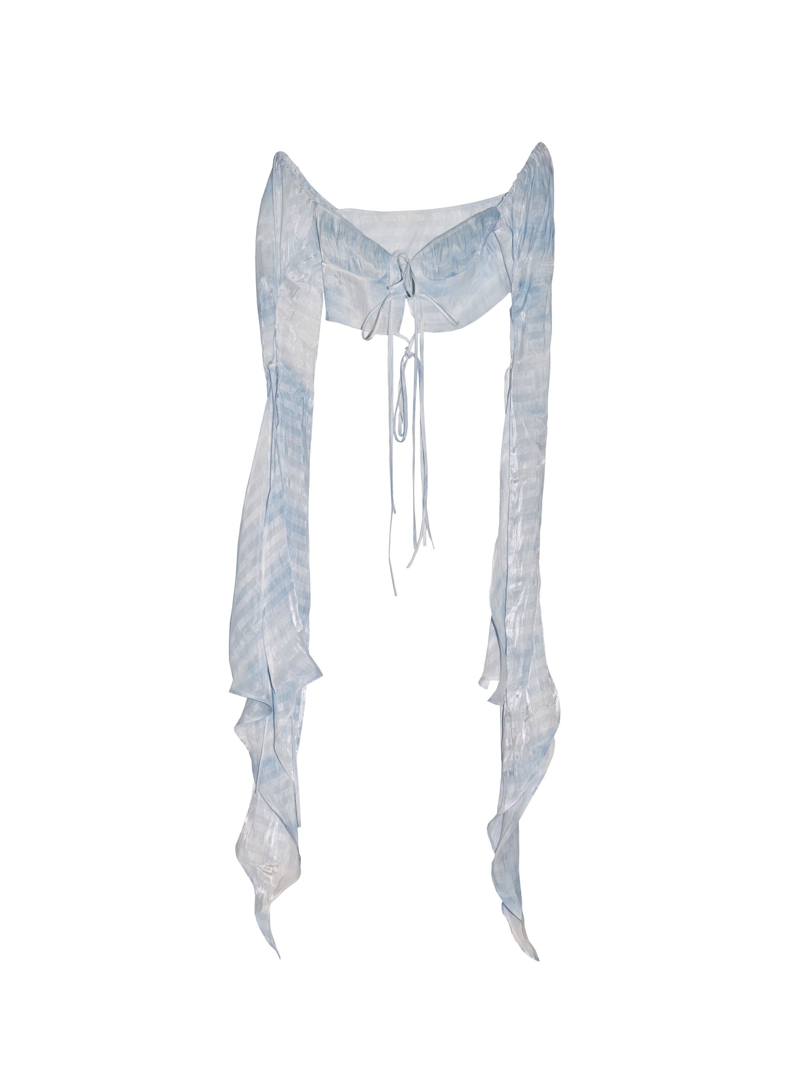 Ethereal Mist Tie-Front Butterfly Sleeve Top