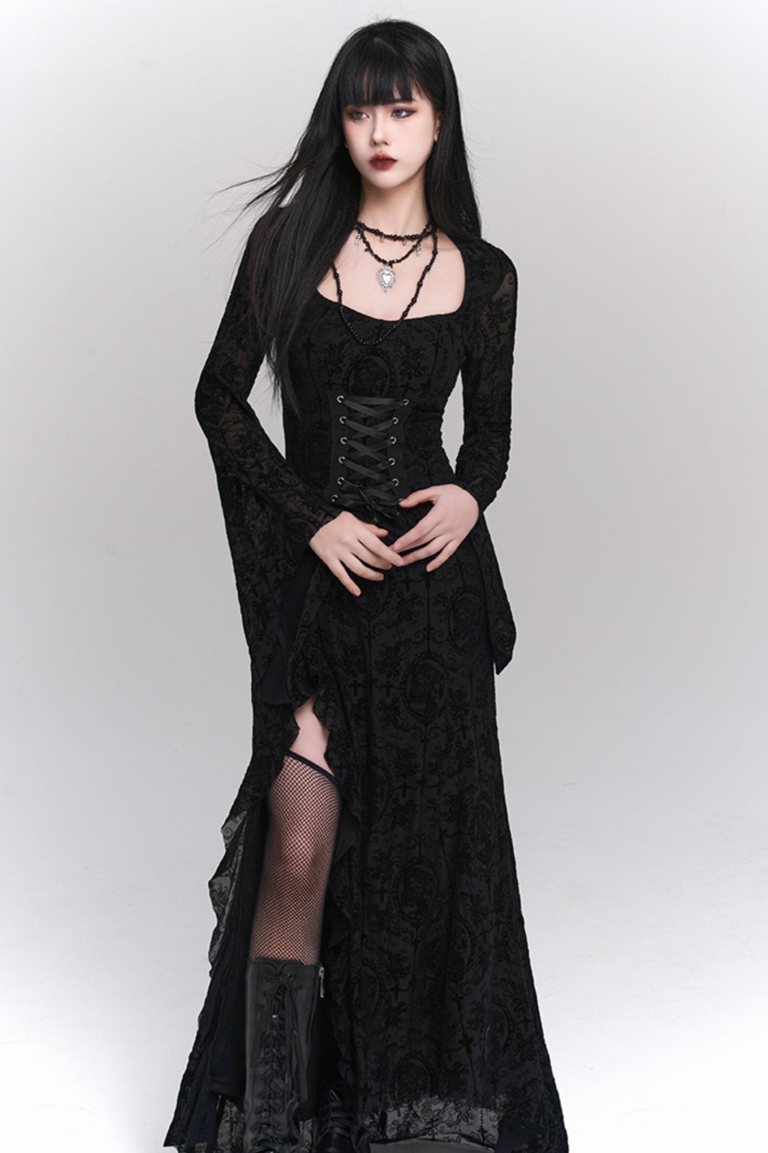 Dark Lace Corset Dress