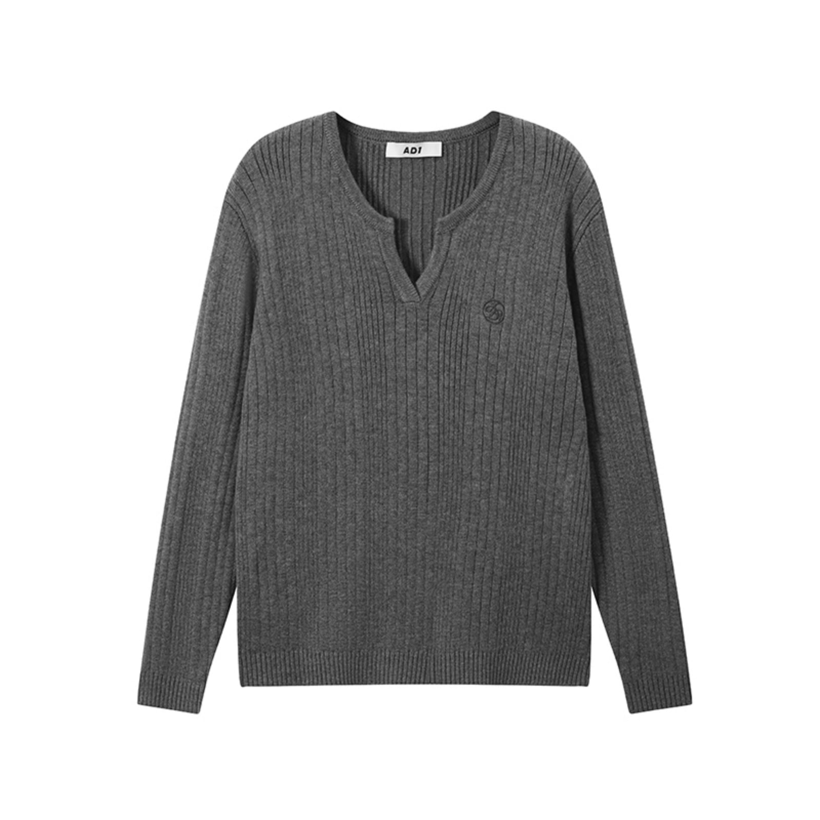 Classic V-Neck Ribbed Sweater - Versatile Long Sleeve Pullover