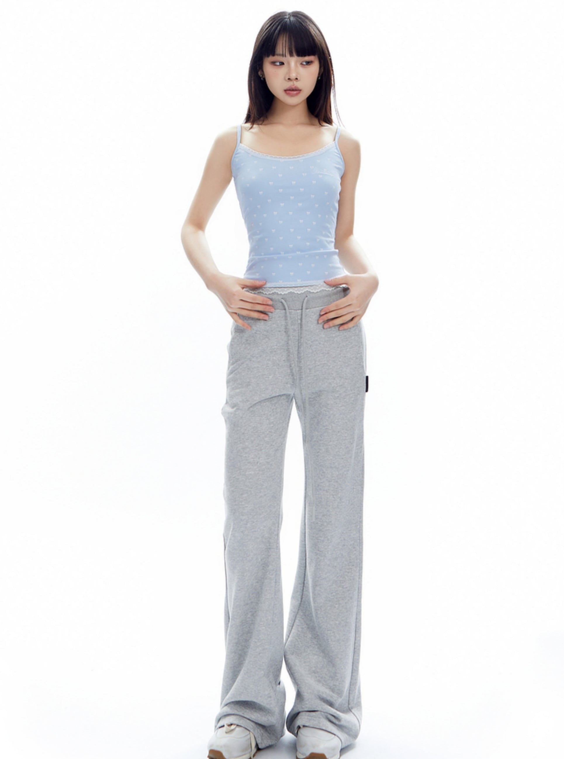 Wide-Leg Drawstring Sweatpants