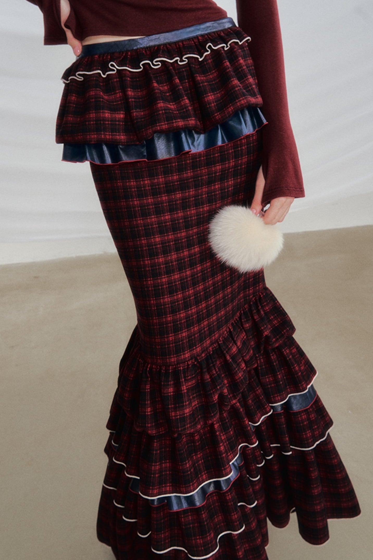 Plaid Ruffled Victorian Gothic Skirt