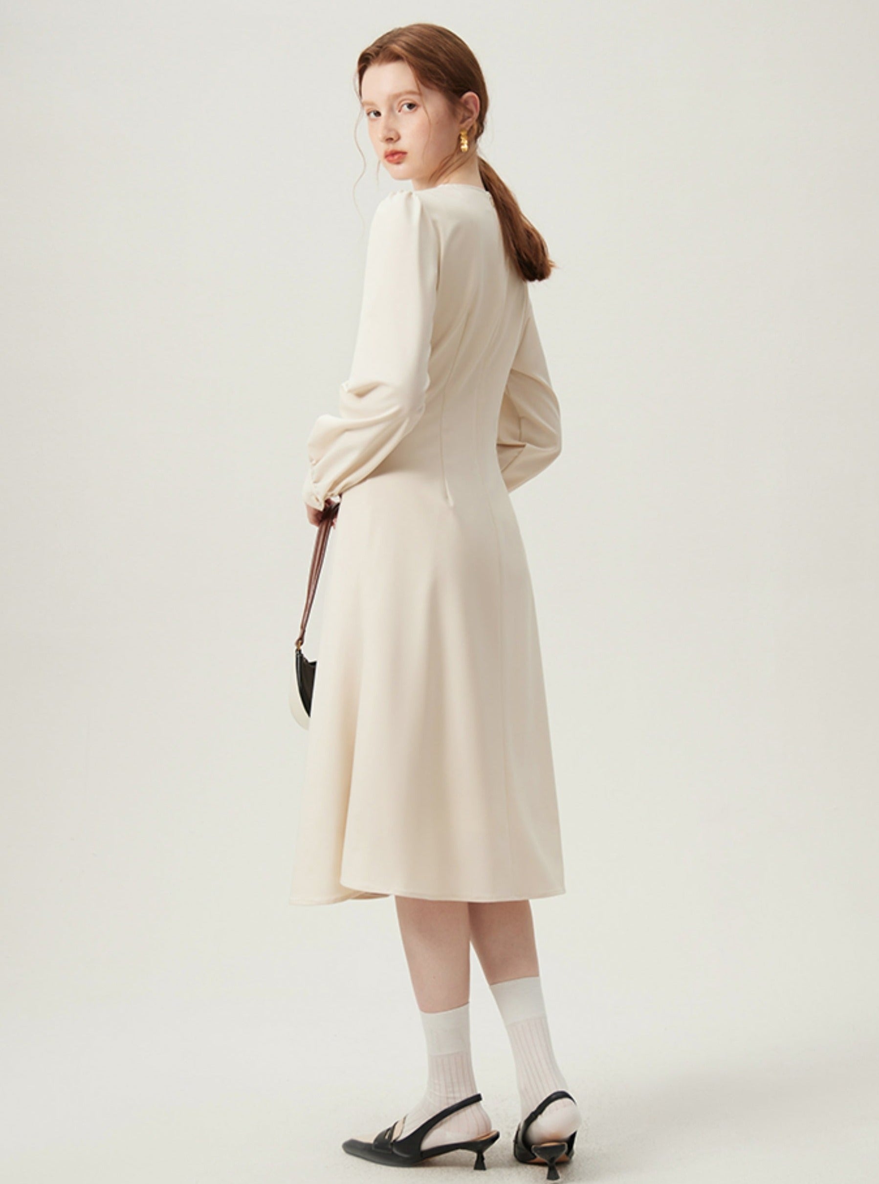 Bishop Sleeve Coat Dress