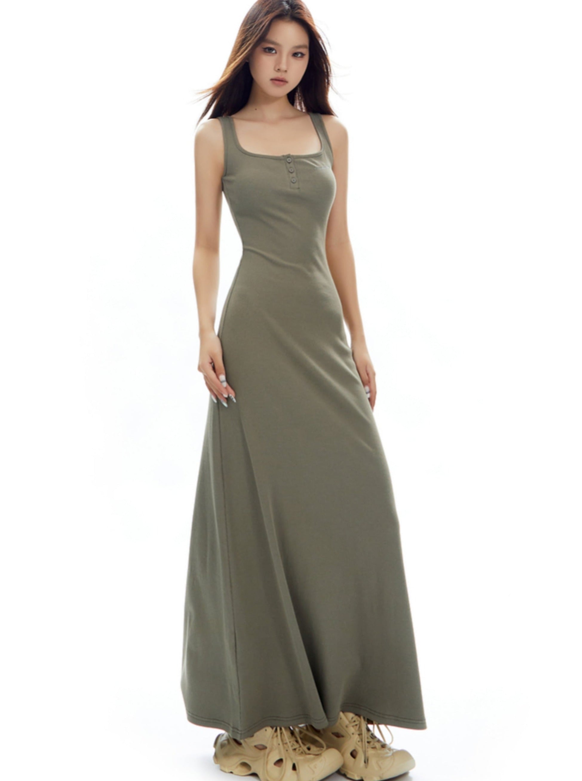 Sage Serenity Maxi Tank Dress