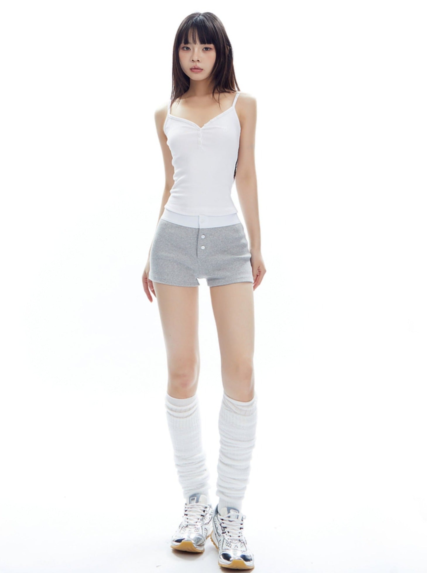 Three Button Slim Hot Pants