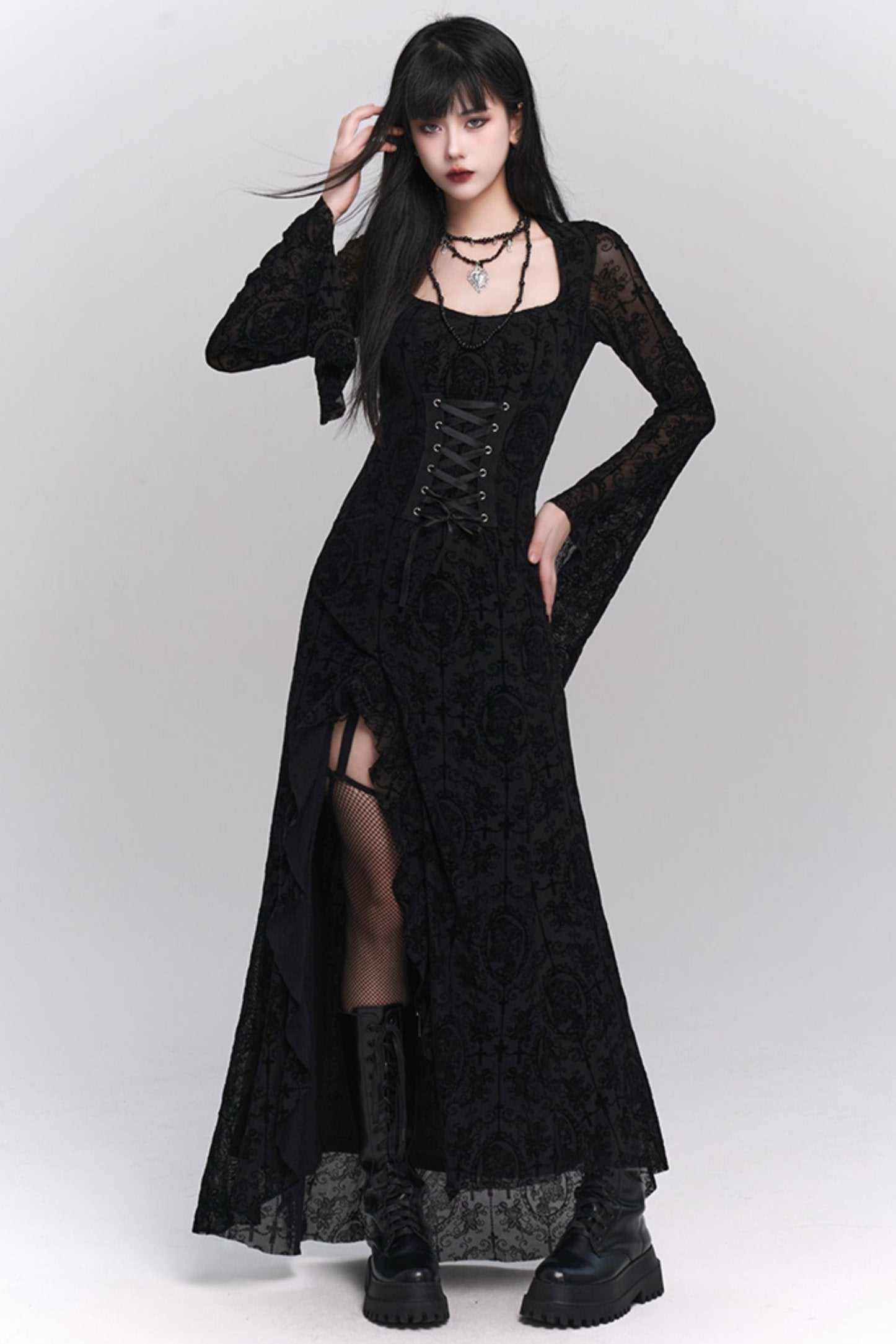 Dark Lace Corset Dress