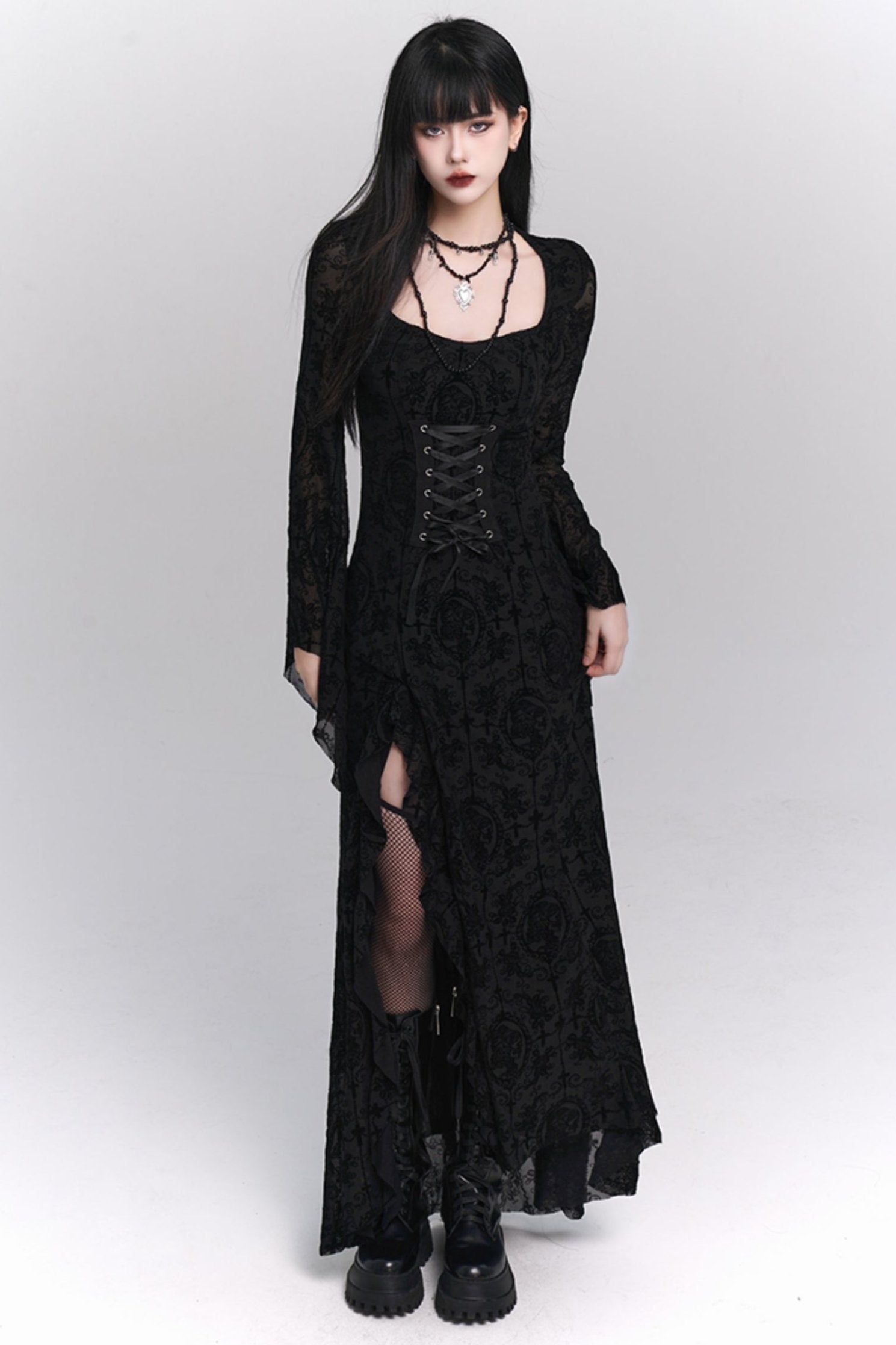 Dark Lace Corset Dress