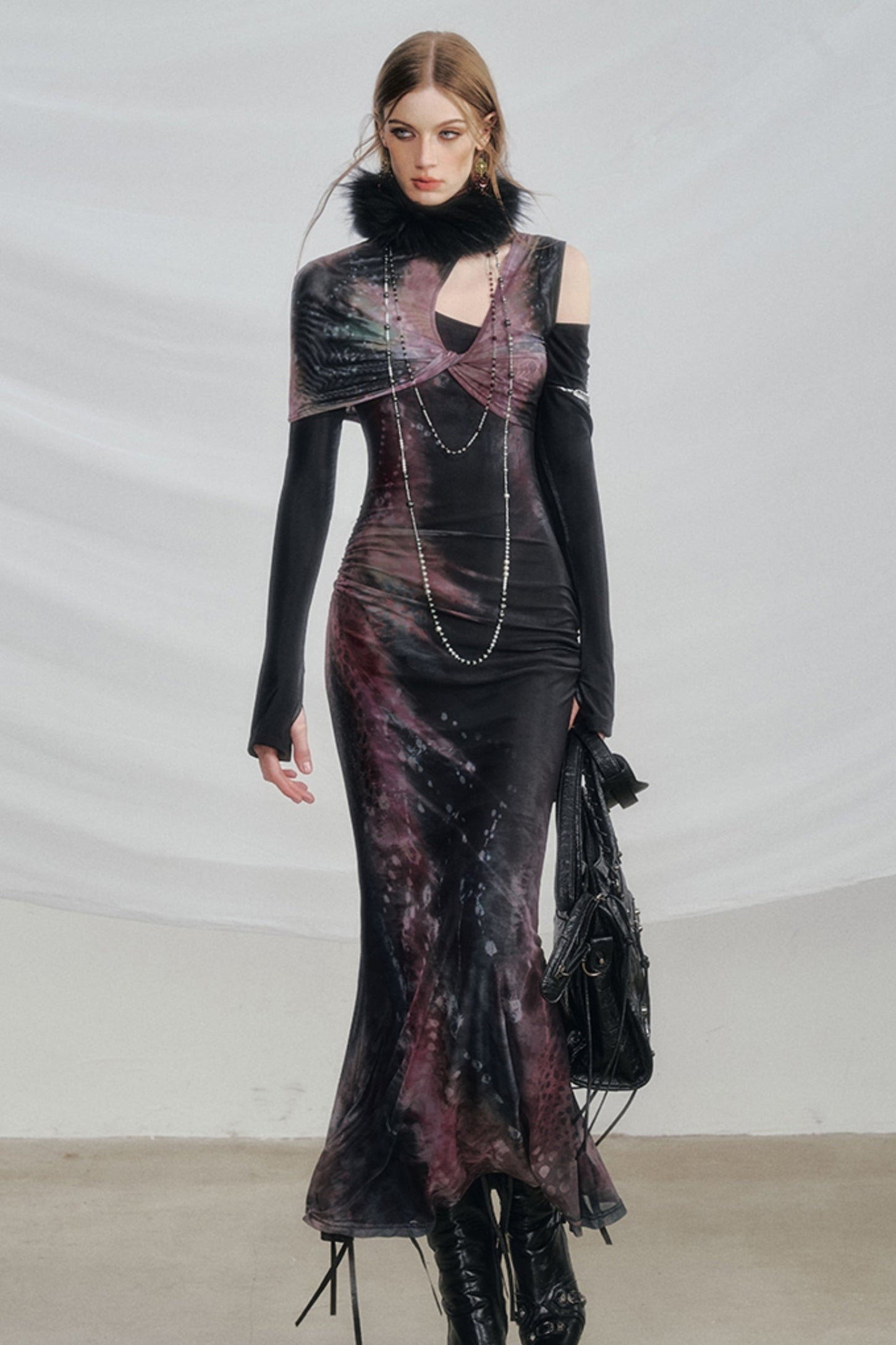 Dark Galaxy Velvet Mermaid Dress