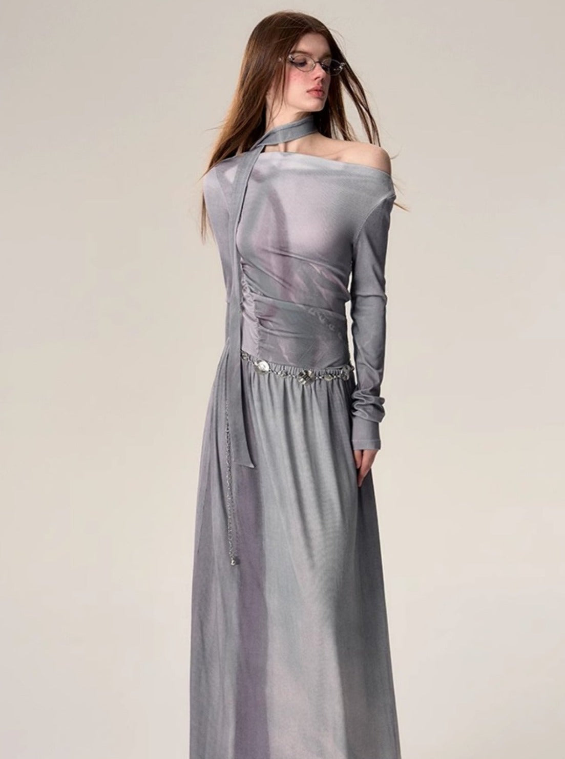 Layered Long-Sleeved Dress - chiclara