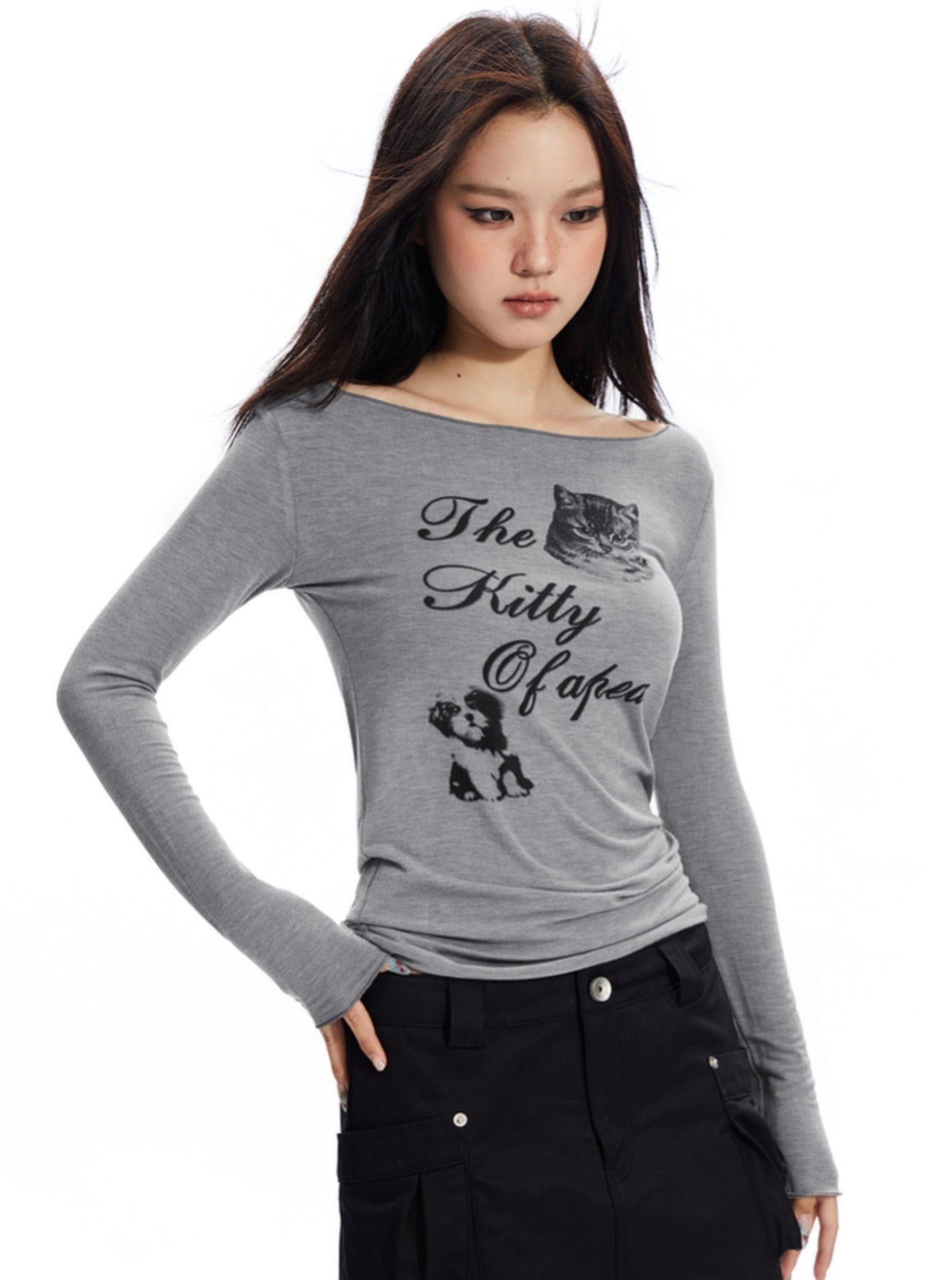 Pet Lovers' Graphic Long Sleeve Tee