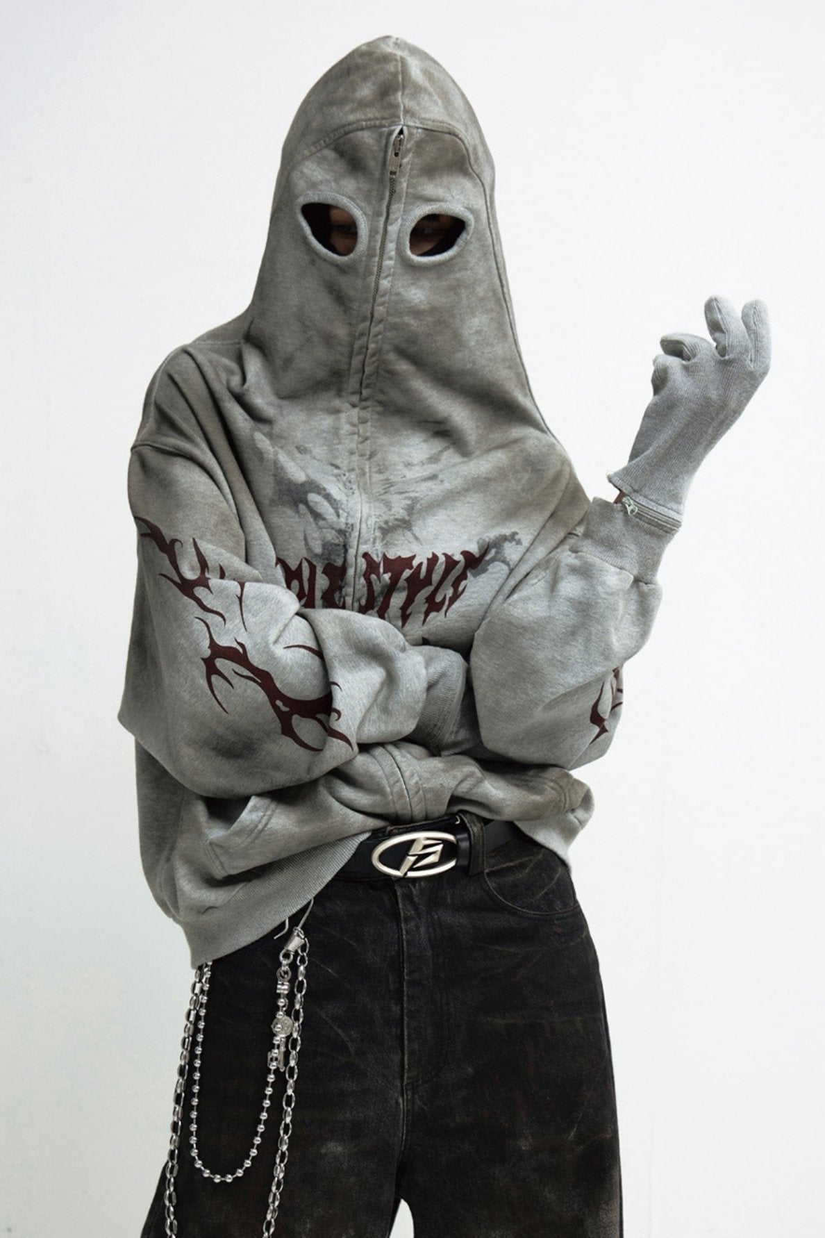 Men's Destruction Loose Cardigan Jacket
