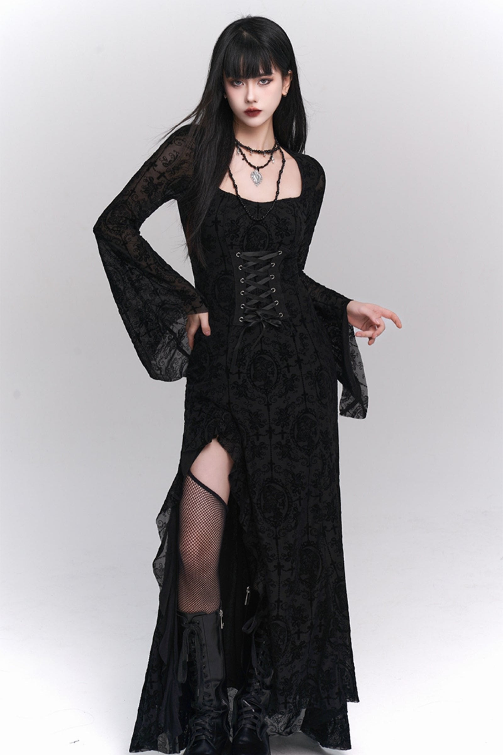 Dark Lace Corset Dress