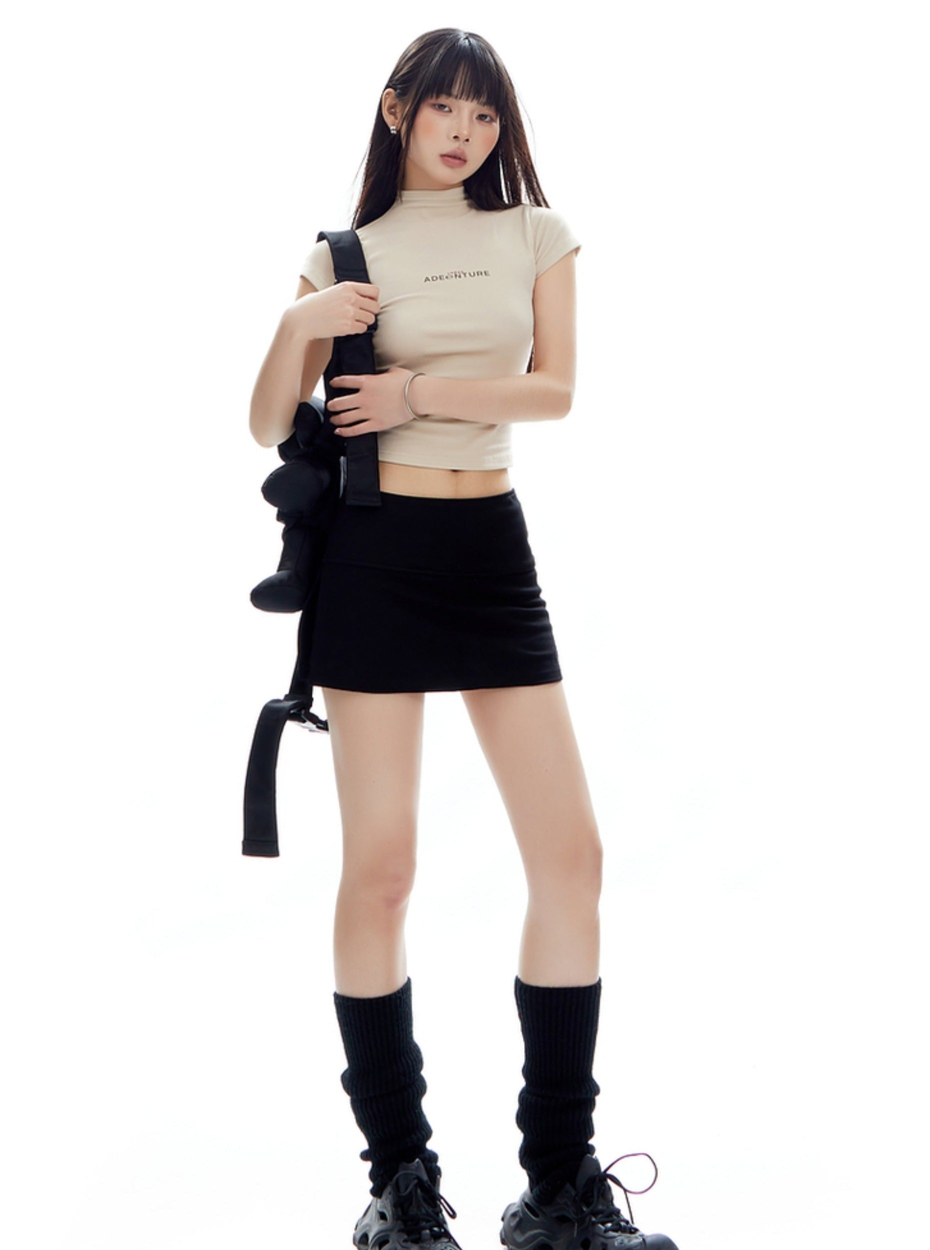 Sleek Noir Active Mini Skirt