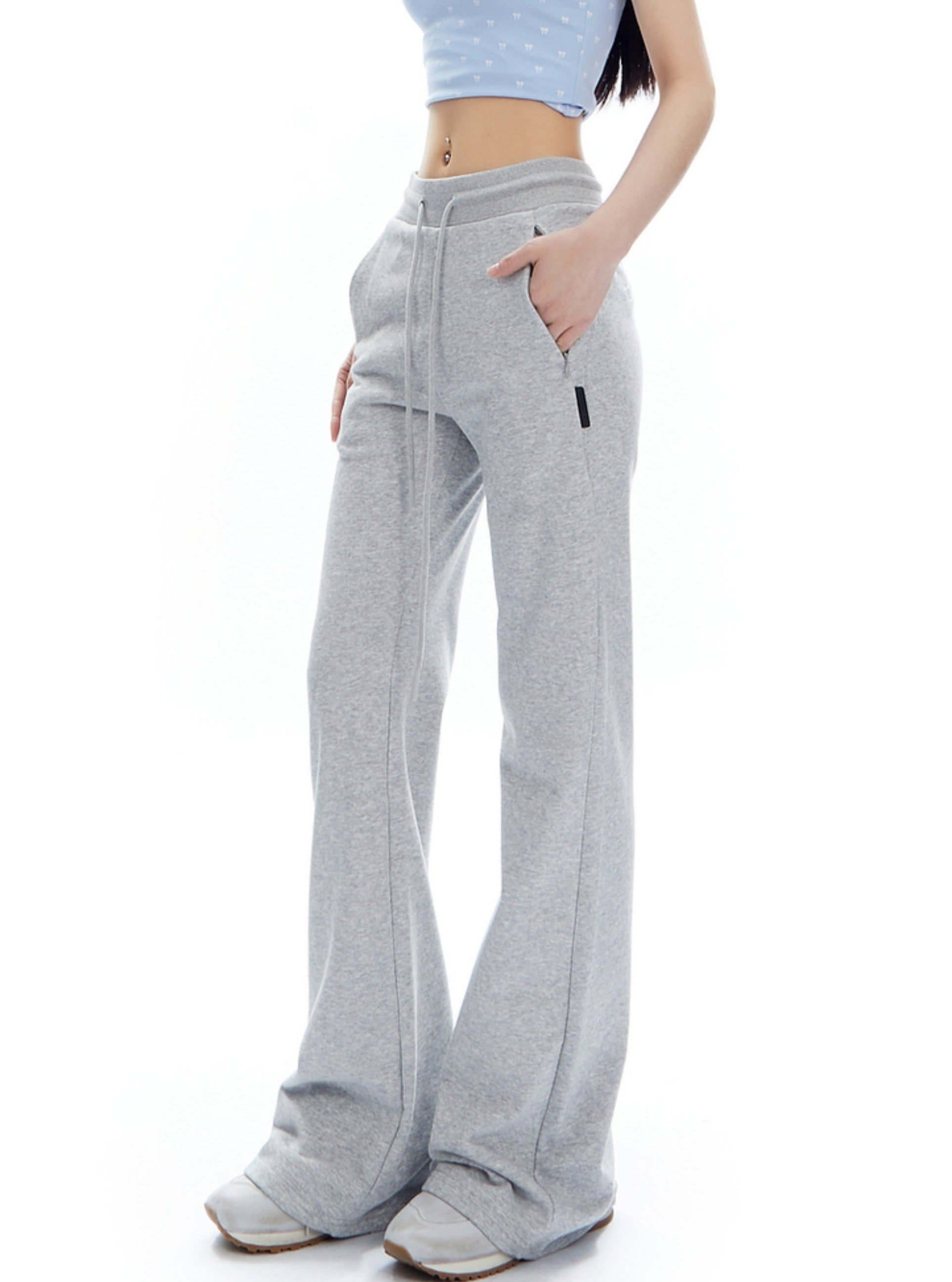 Wide-Leg Drawstring Sweatpants