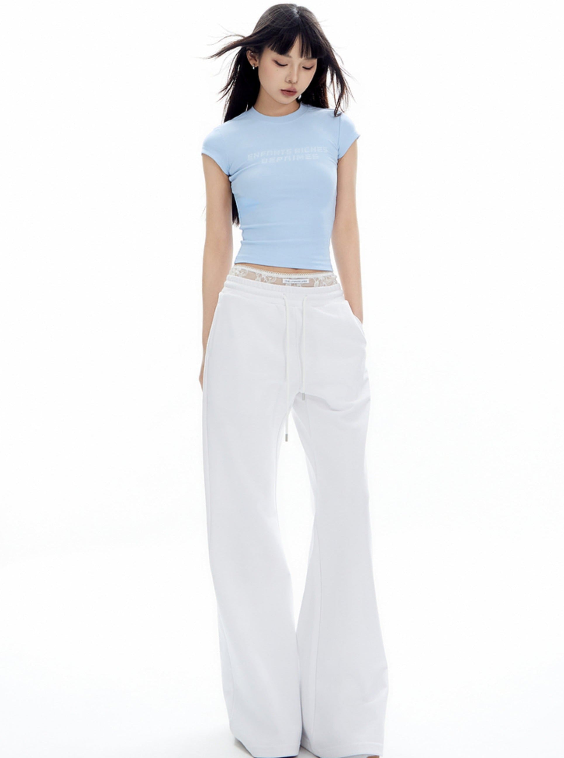 Pastel Blue Logo Crop Tee