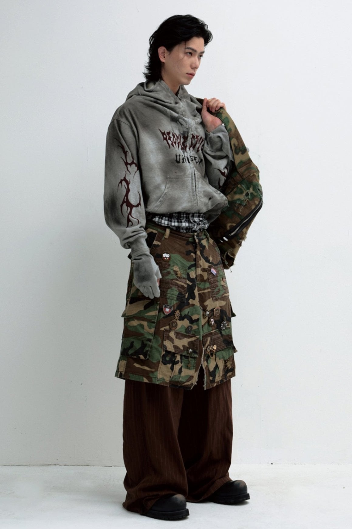 Men's Destruction Loose Cardigan Jacket