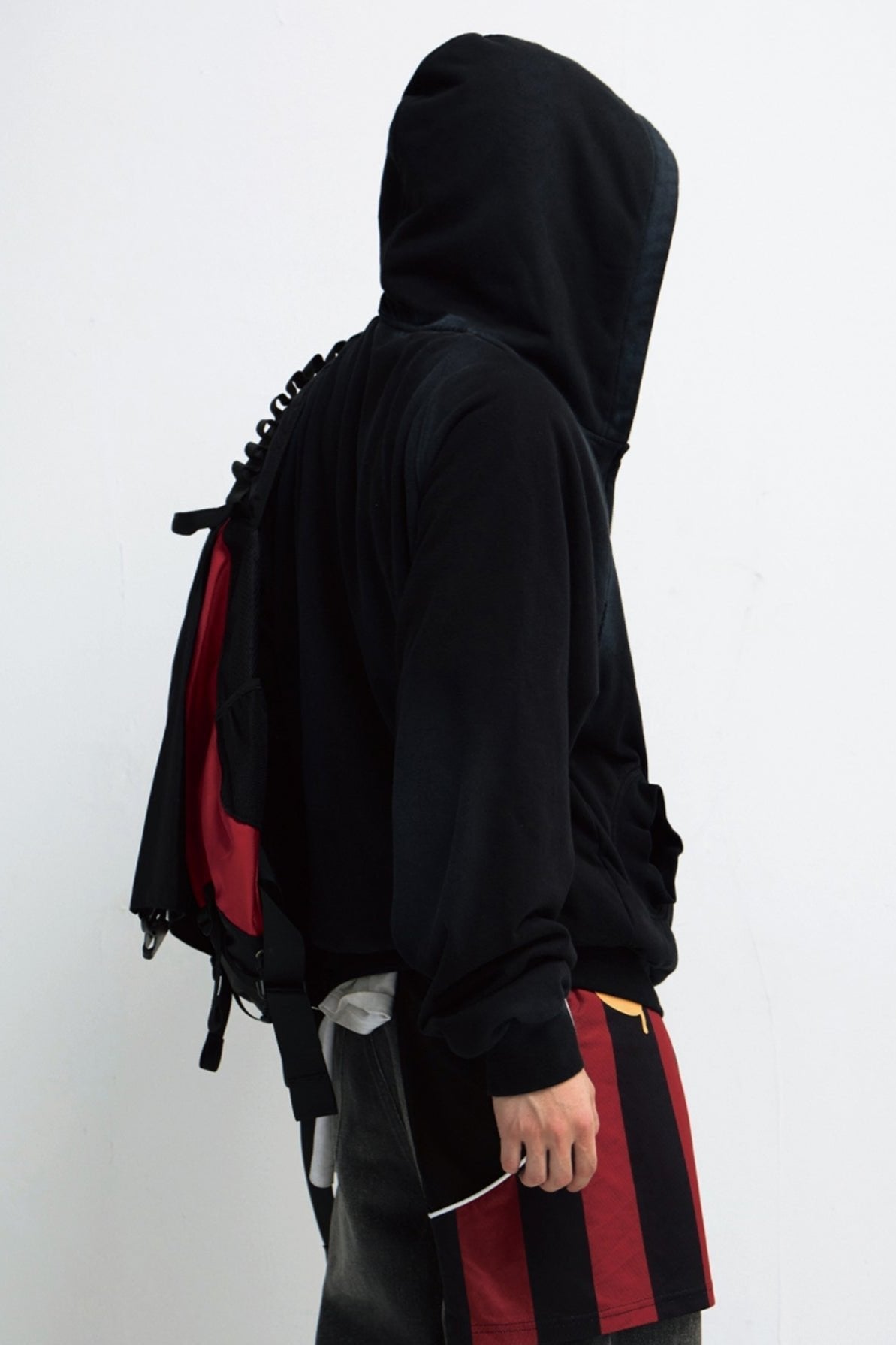 Men's Distressed Gradient Gray Hoodie Jacket