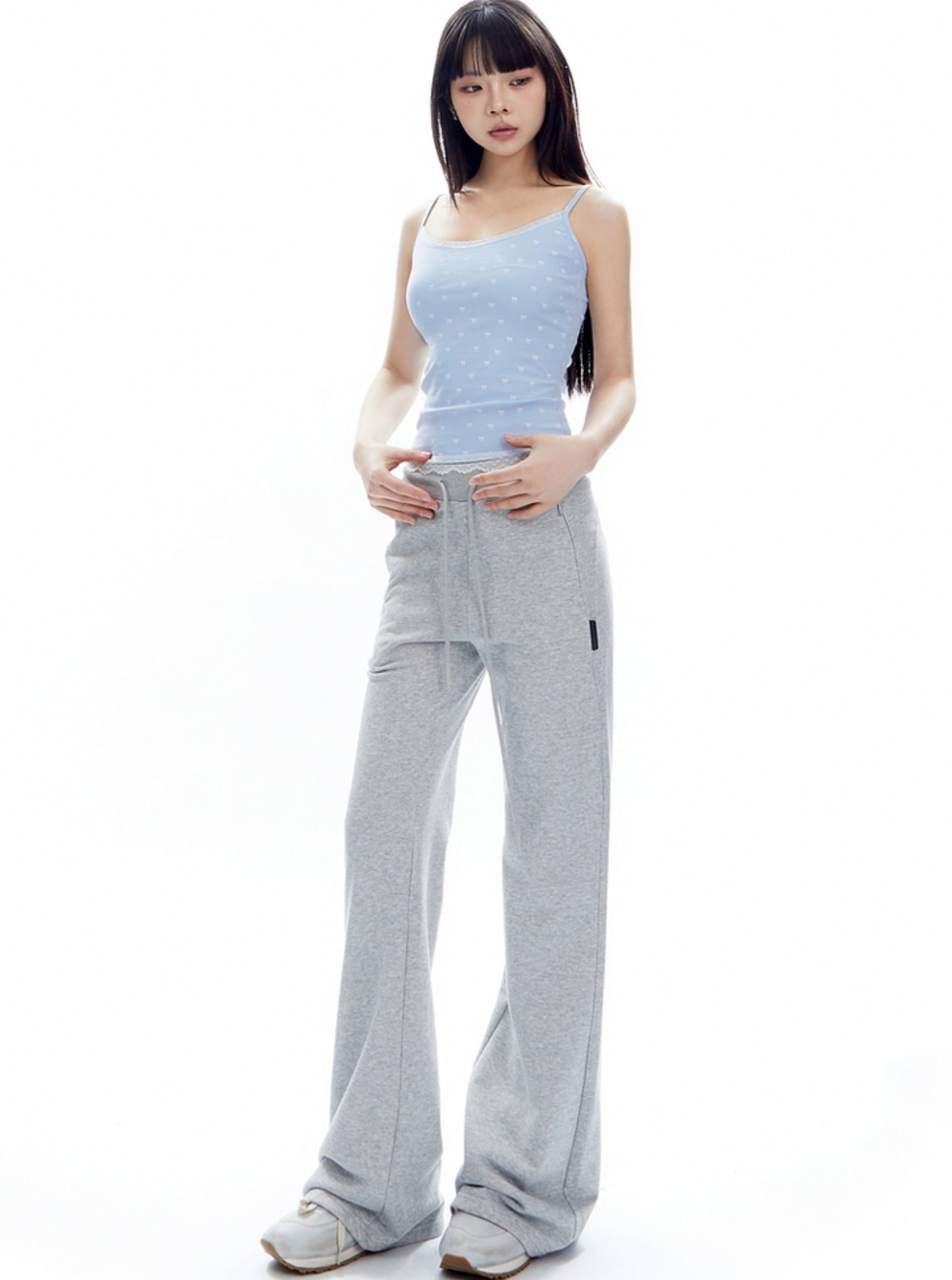 Wide-Leg Drawstring Sweatpants