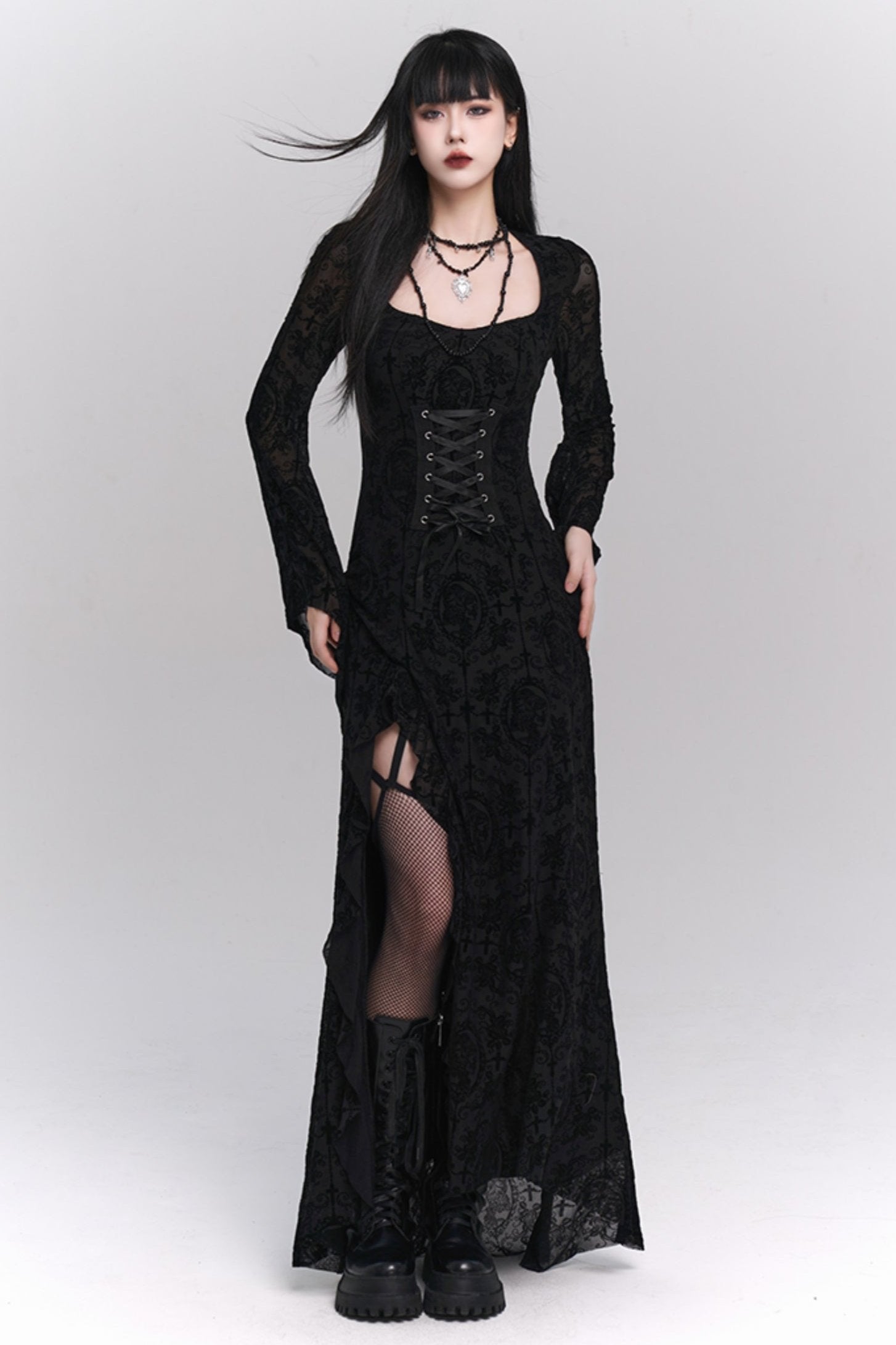 Dark Lace Corset Dress