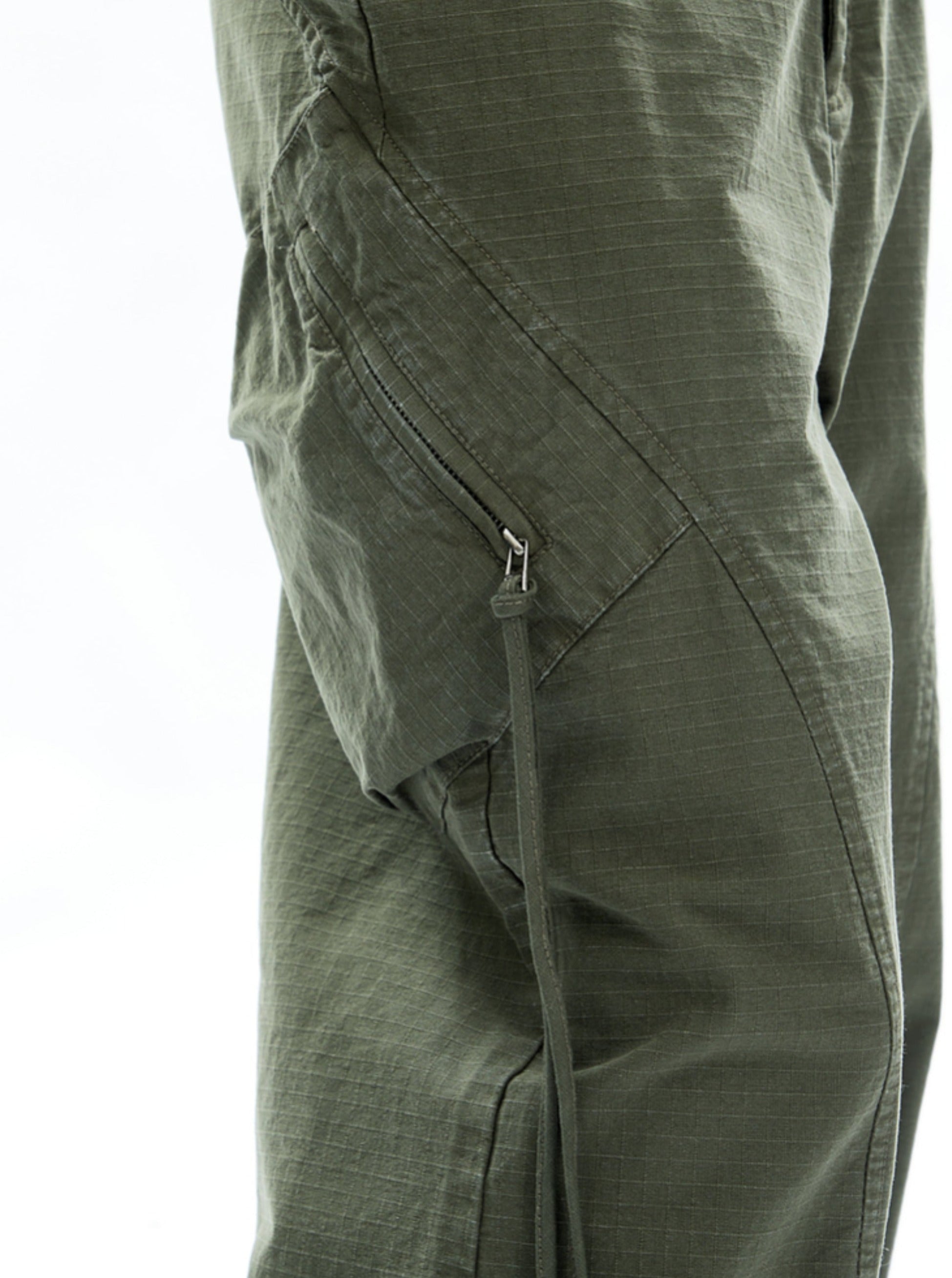 Wide-Leg Olive Green Cargo Pants