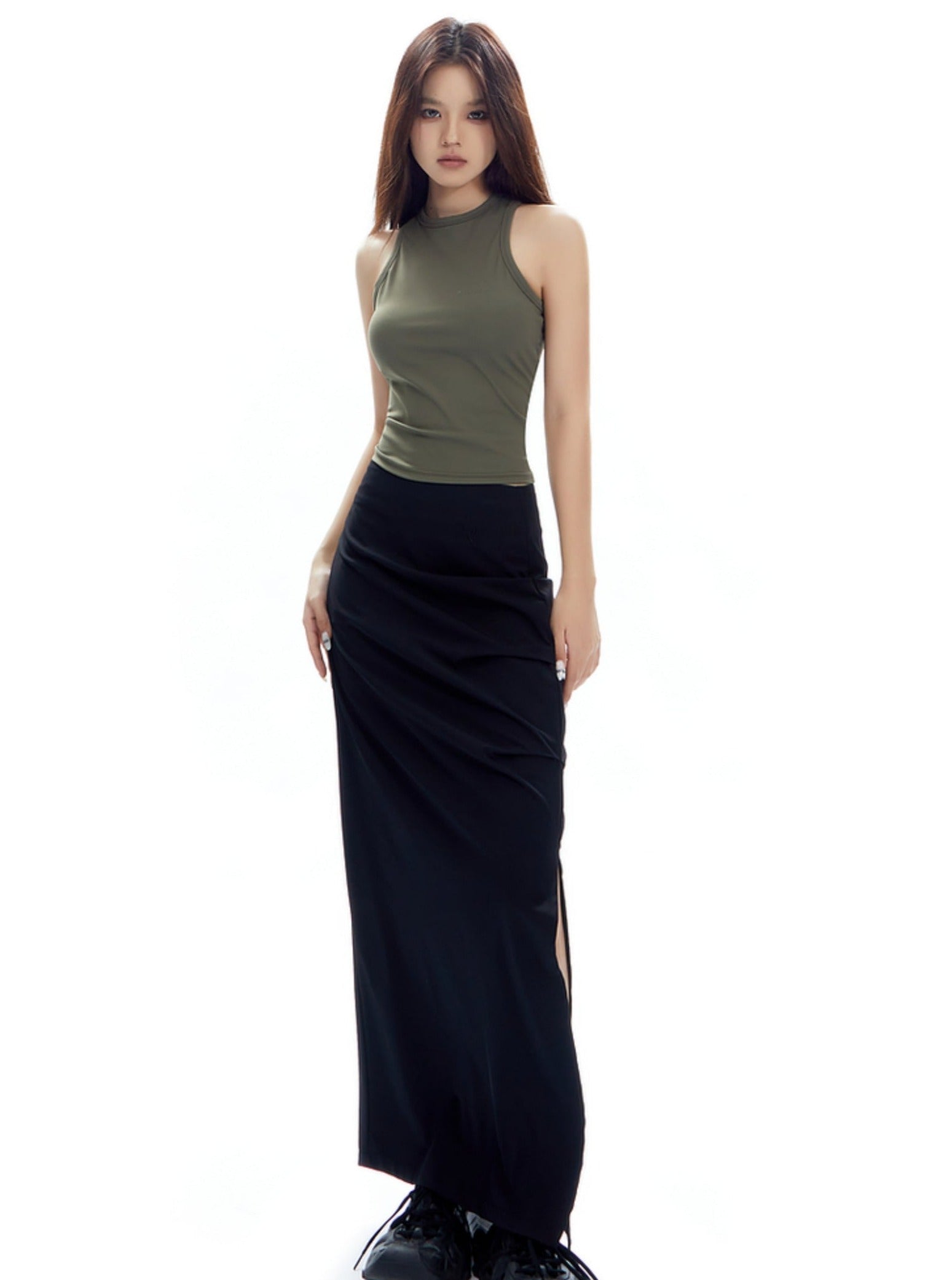 Asymmetrical Layered Maxi Skirt