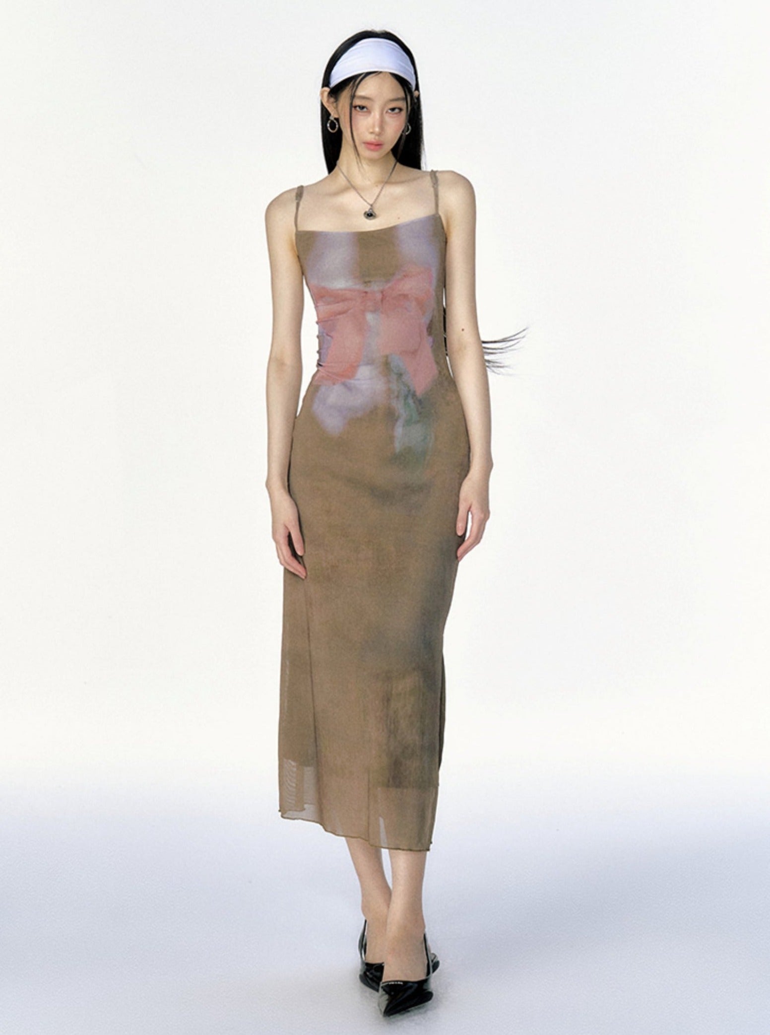 Abstract Floral Mesh Summer Dress