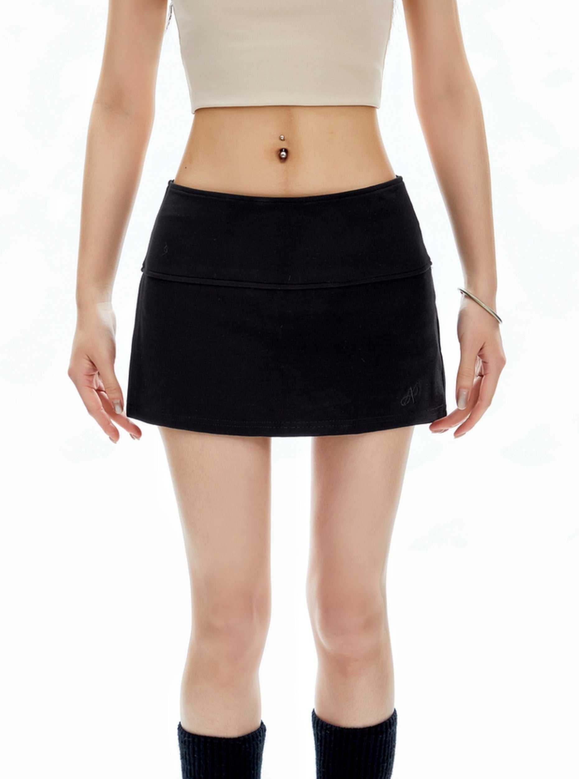 Sleek Noir Active Mini Skirt