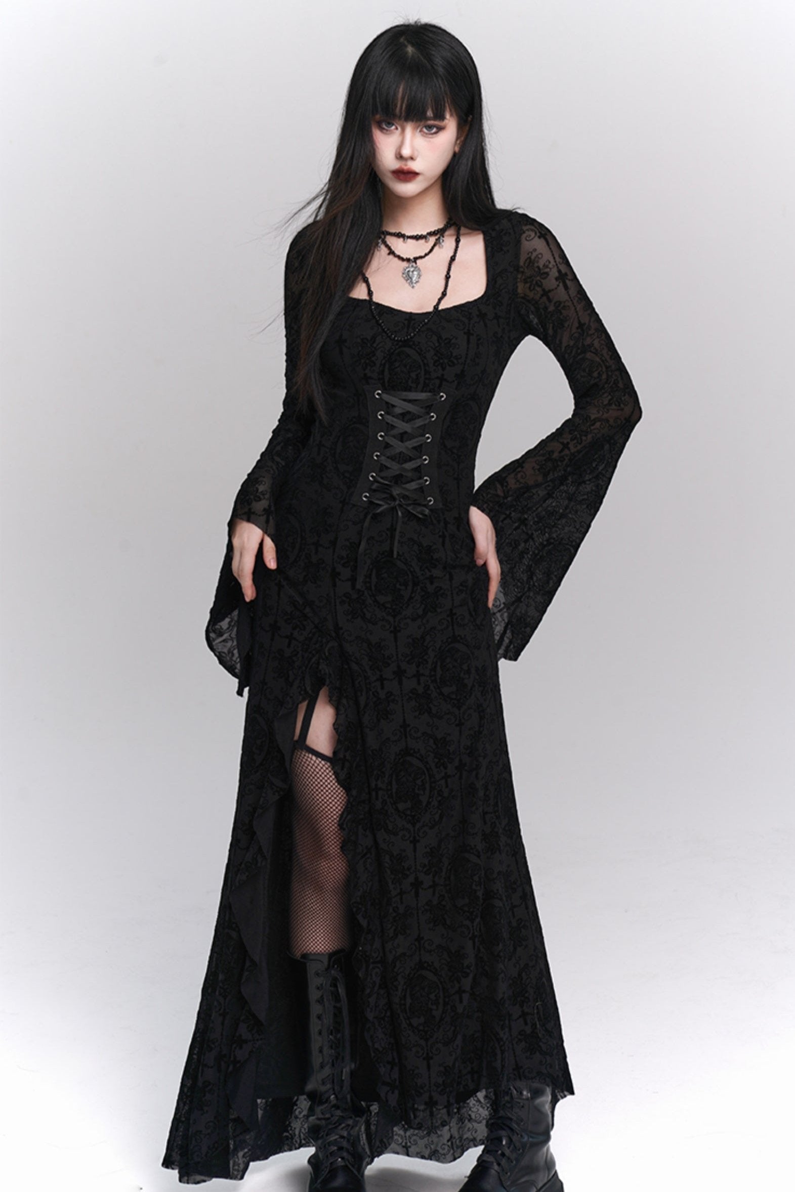 Dark Lace Corset Dress