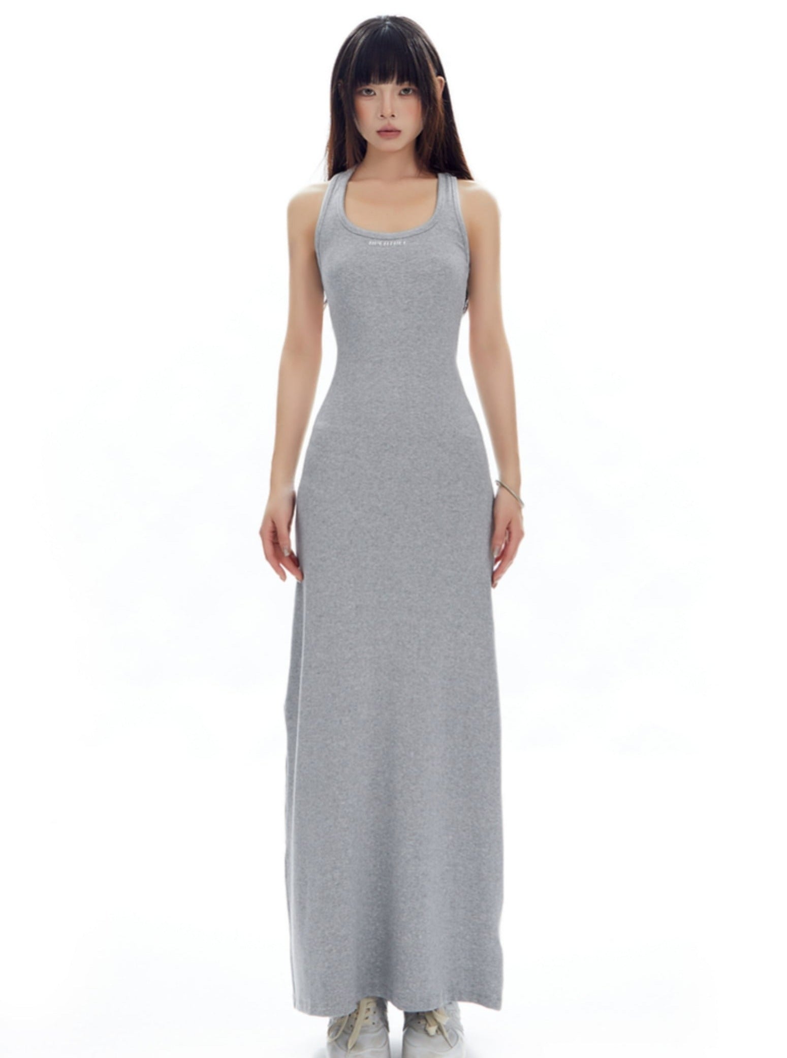 Light Gray Racerback Maxi Dress