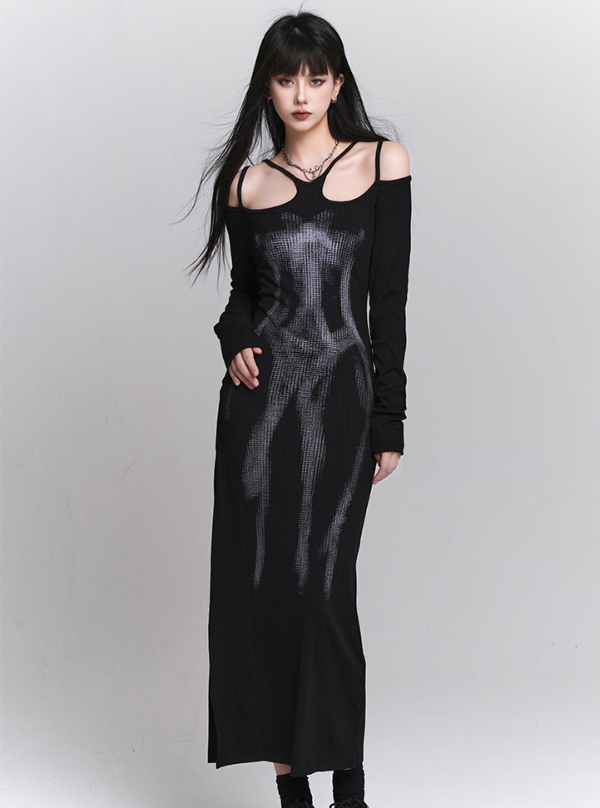 Black Artistic Spring Dress - chiclara