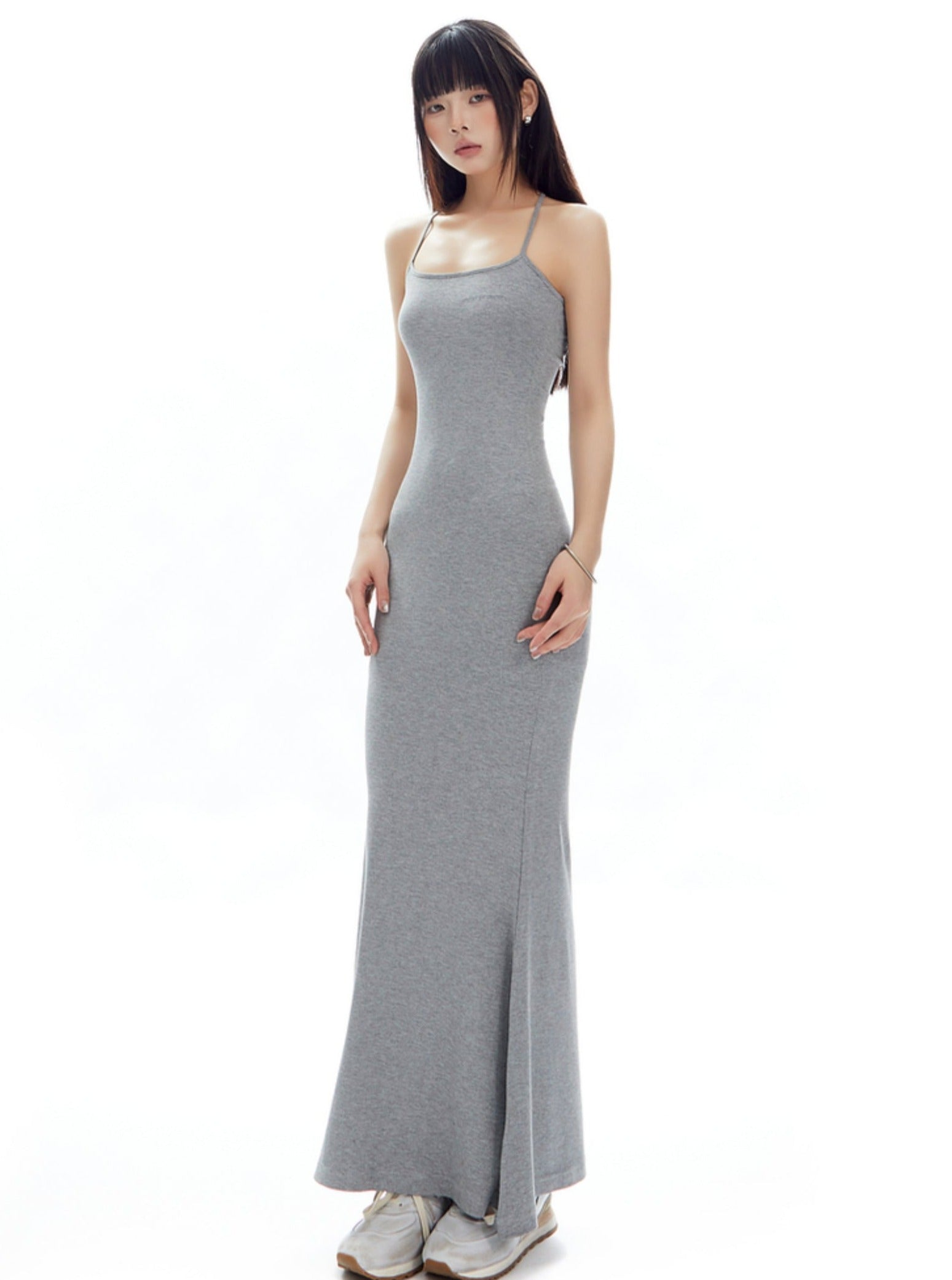 Fitted Spaghetti Strap Maxi Dress