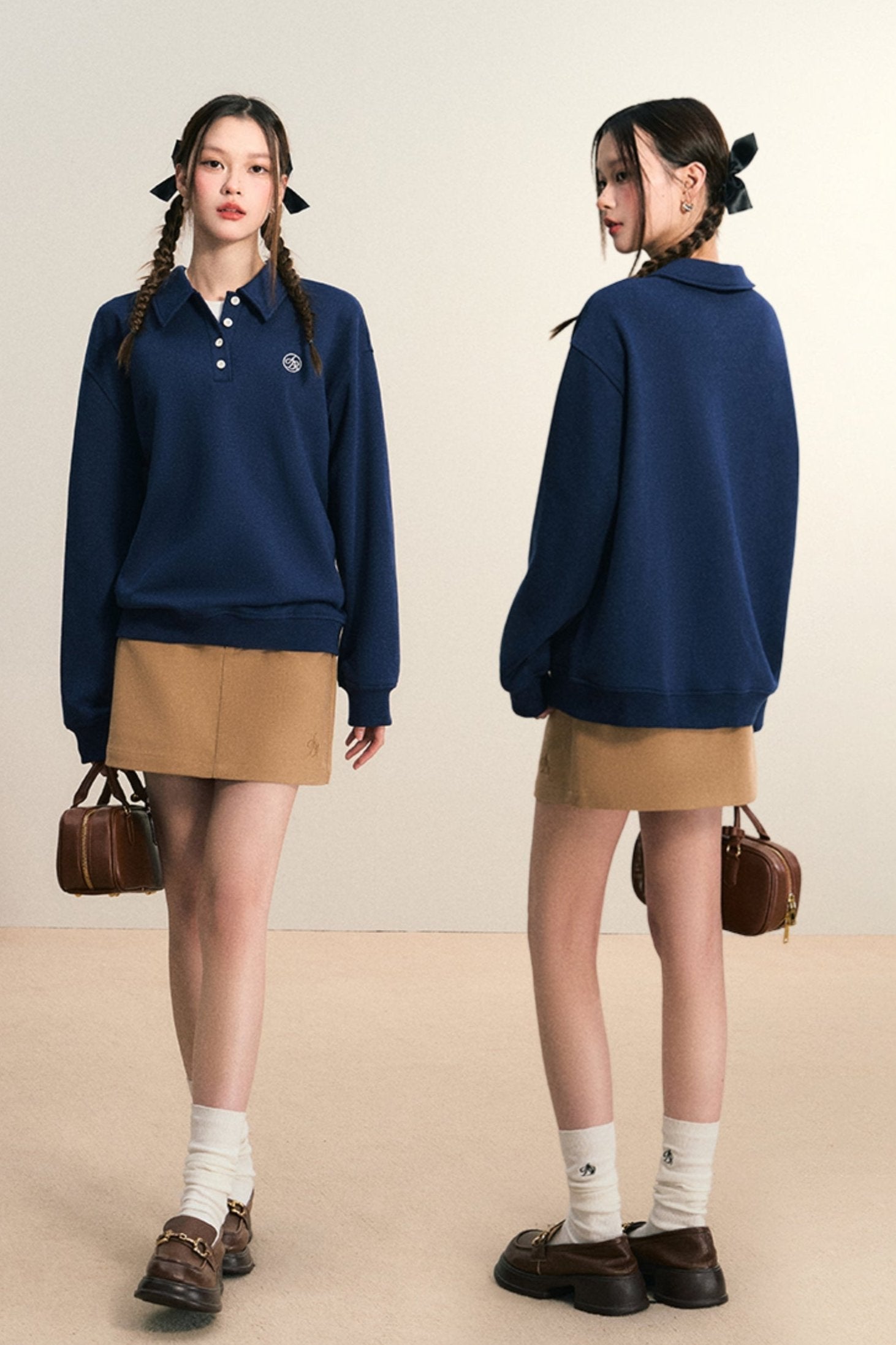 Classic Long-Sleeve Polo Sweater