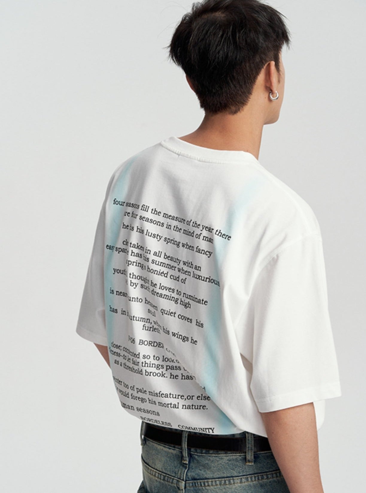 Smudged Letter Print Tee - chiclara