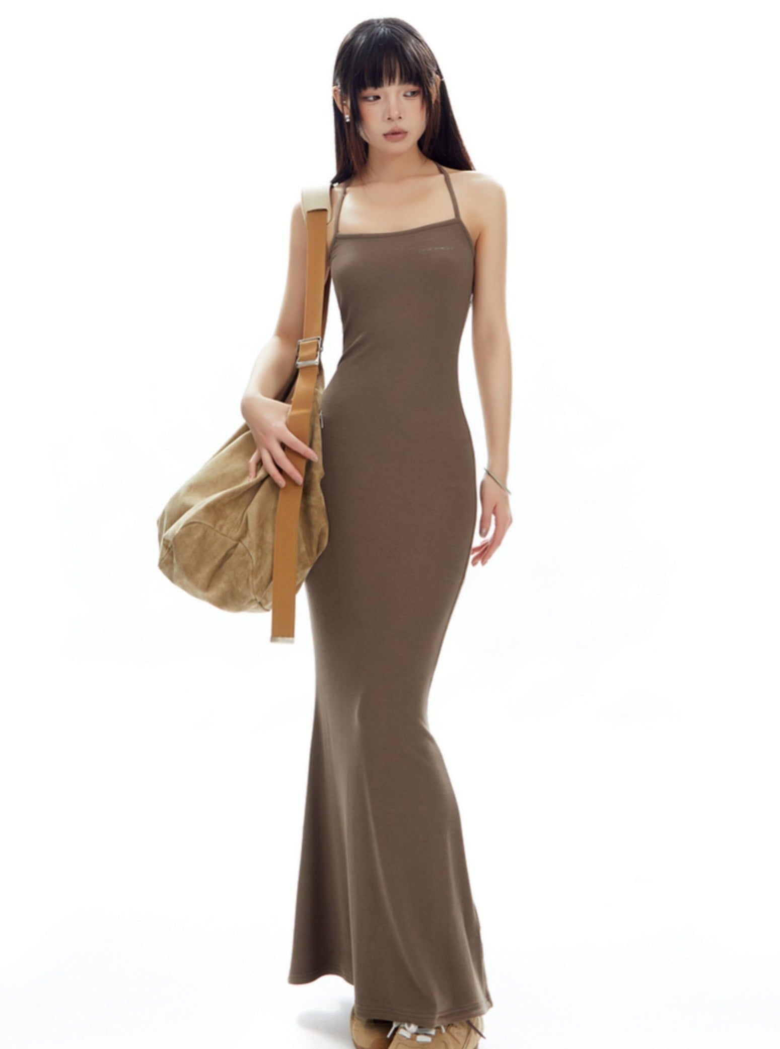 Fitted Spaghetti Strap Maxi Dress