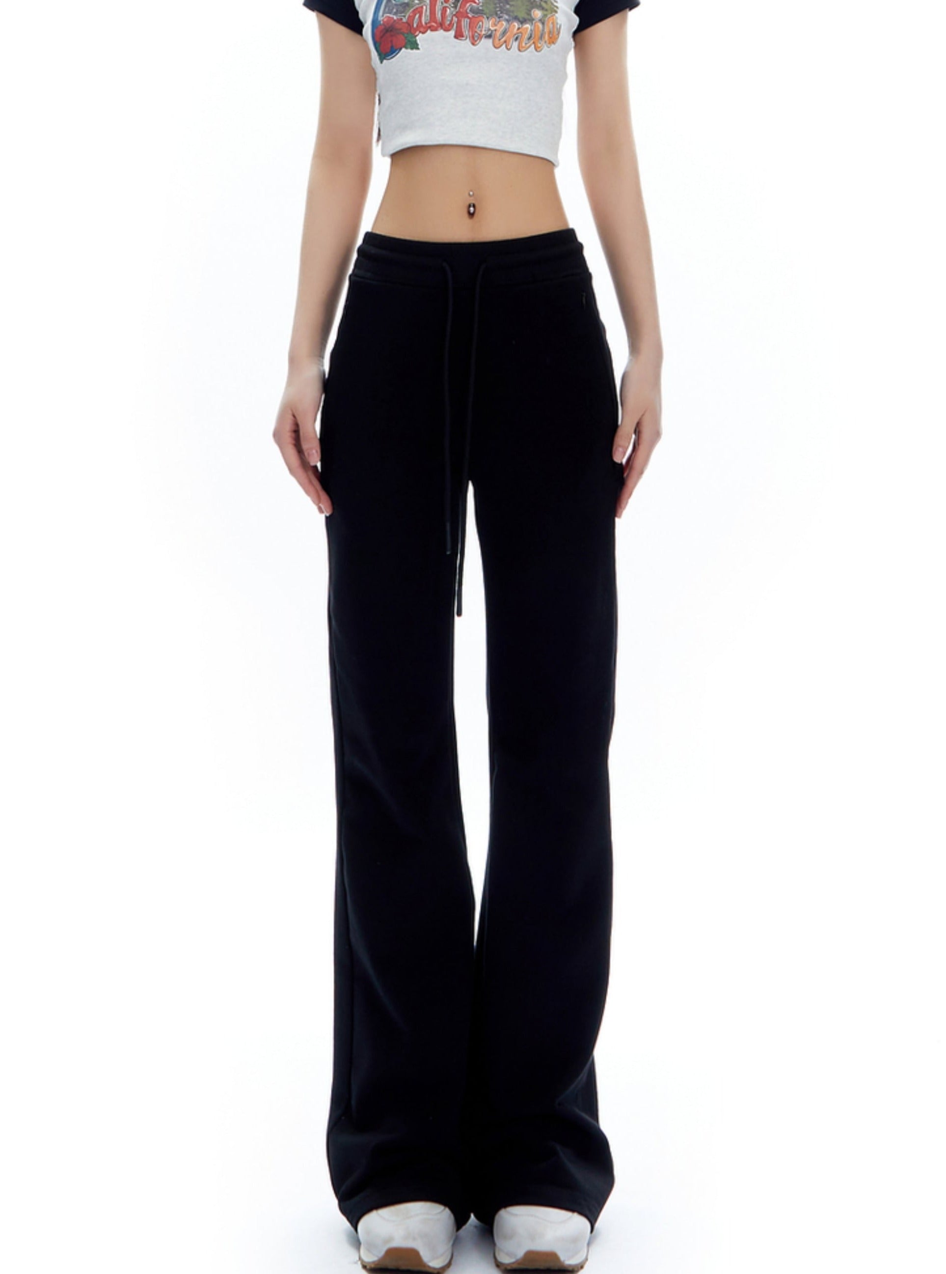 Wide-Leg Drawstring Sweatpants