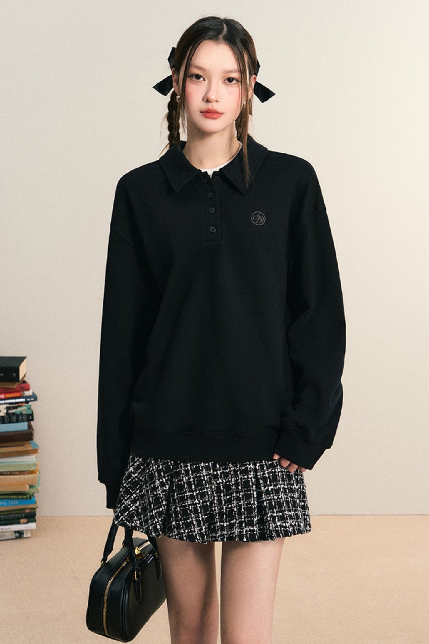 Classic Long-Sleeve Polo Sweater