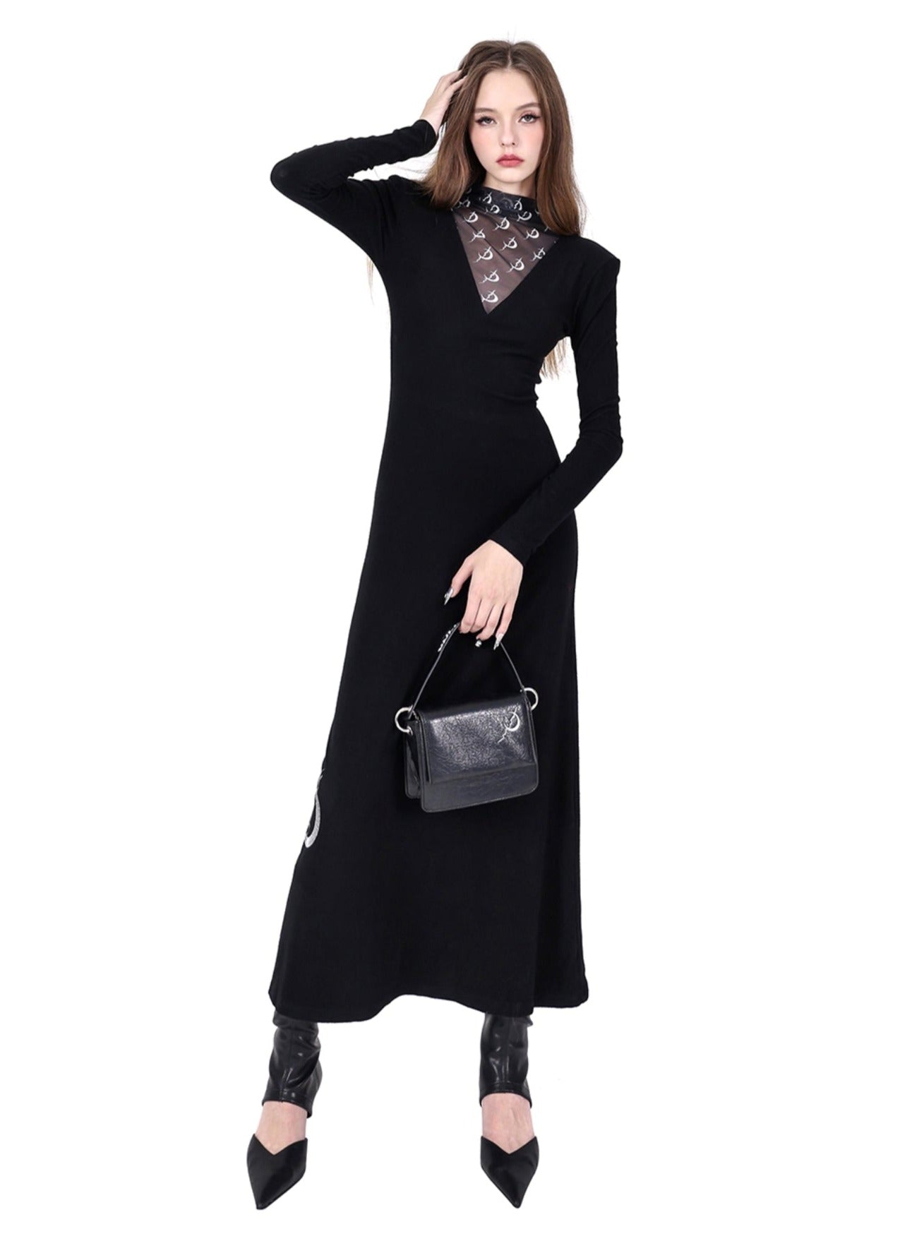 PINKSPINK Gothic Moon Maxi Dress - Black