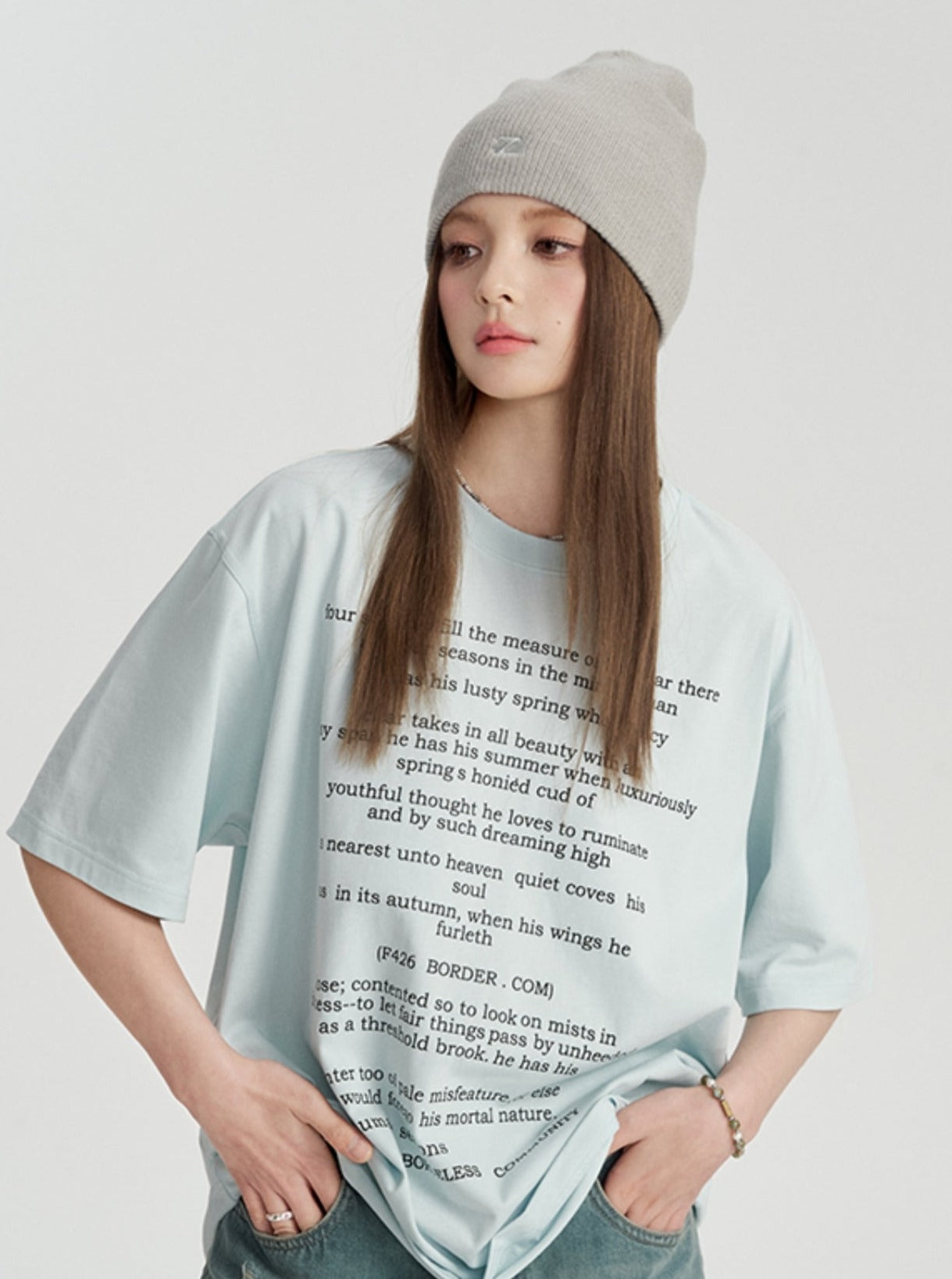 Smudged Letter Print Tee - chiclara