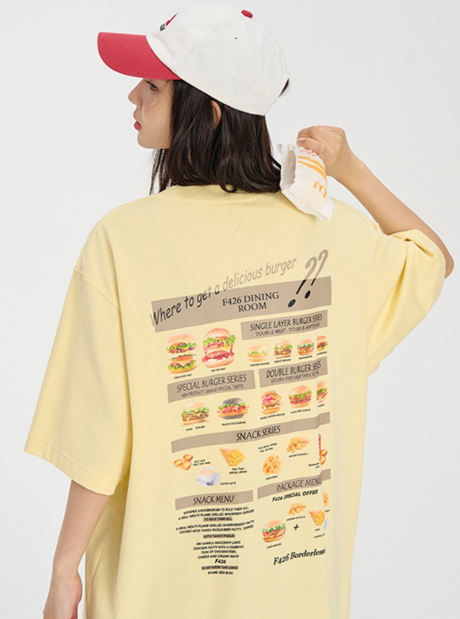 Quirky Hamburger Graphic Couple's T-Shirt - chiclara