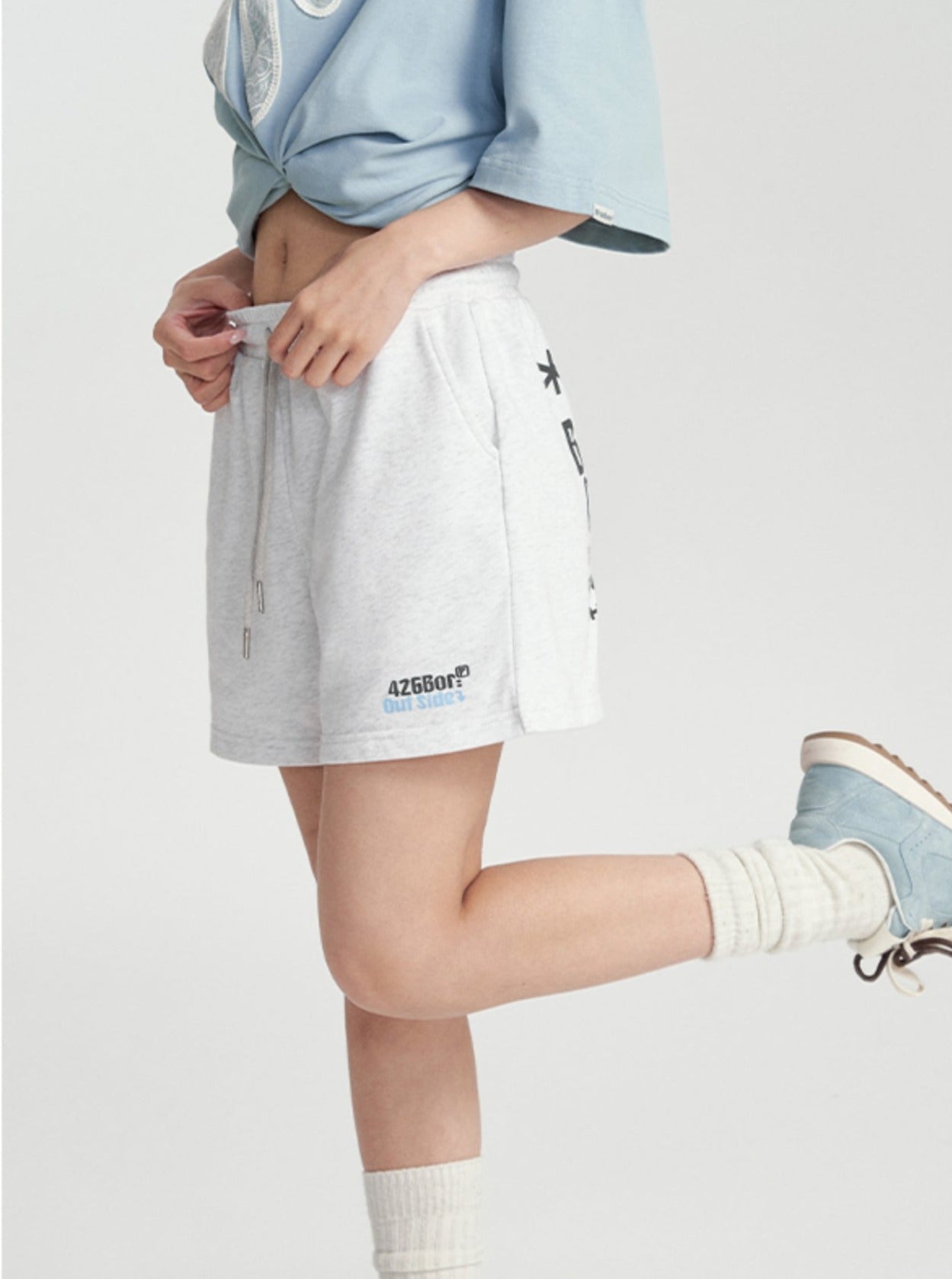 American Loose Fit Back Letter Shorts - chiclara