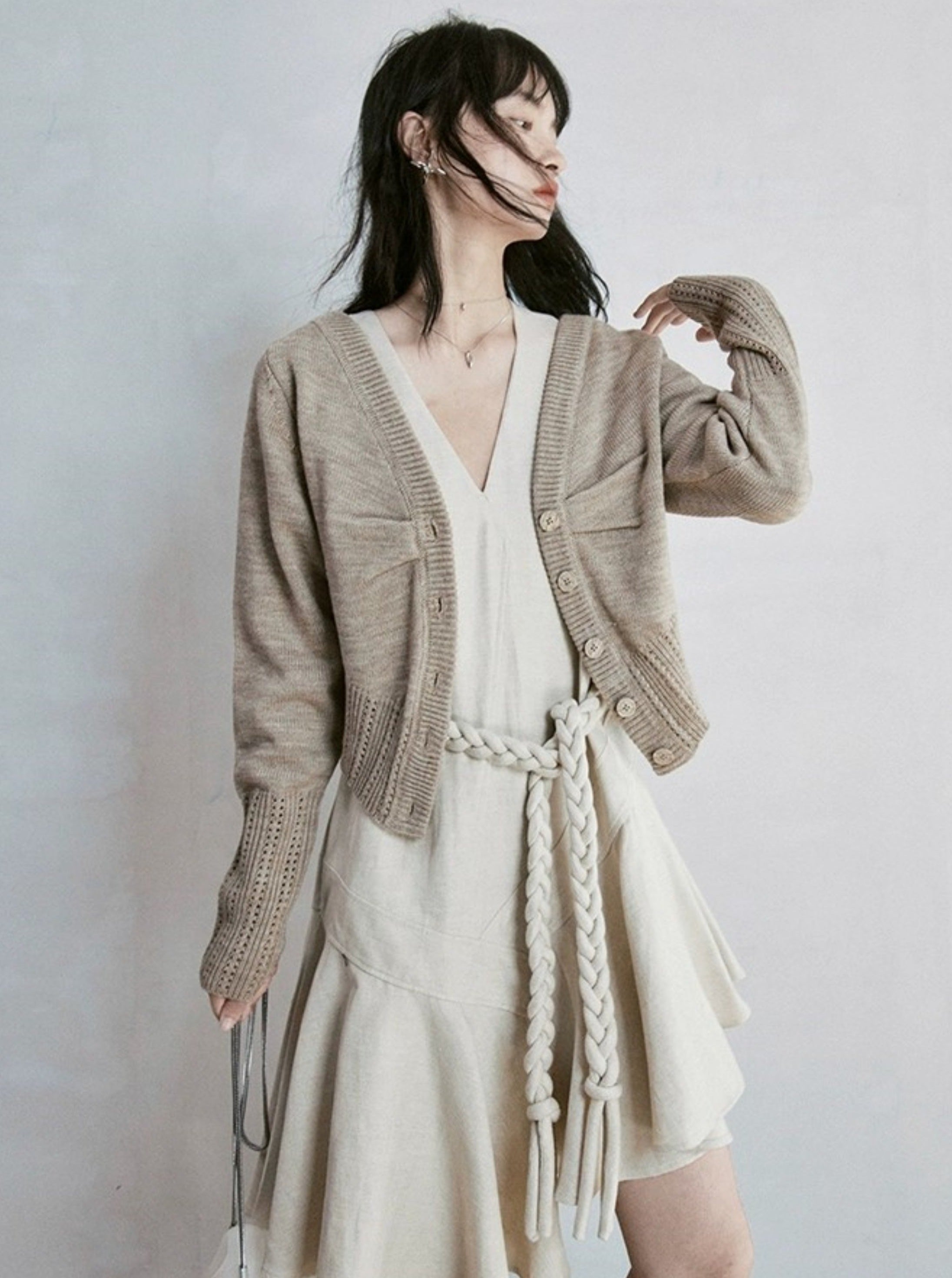 Pointelle Knit Cardigan