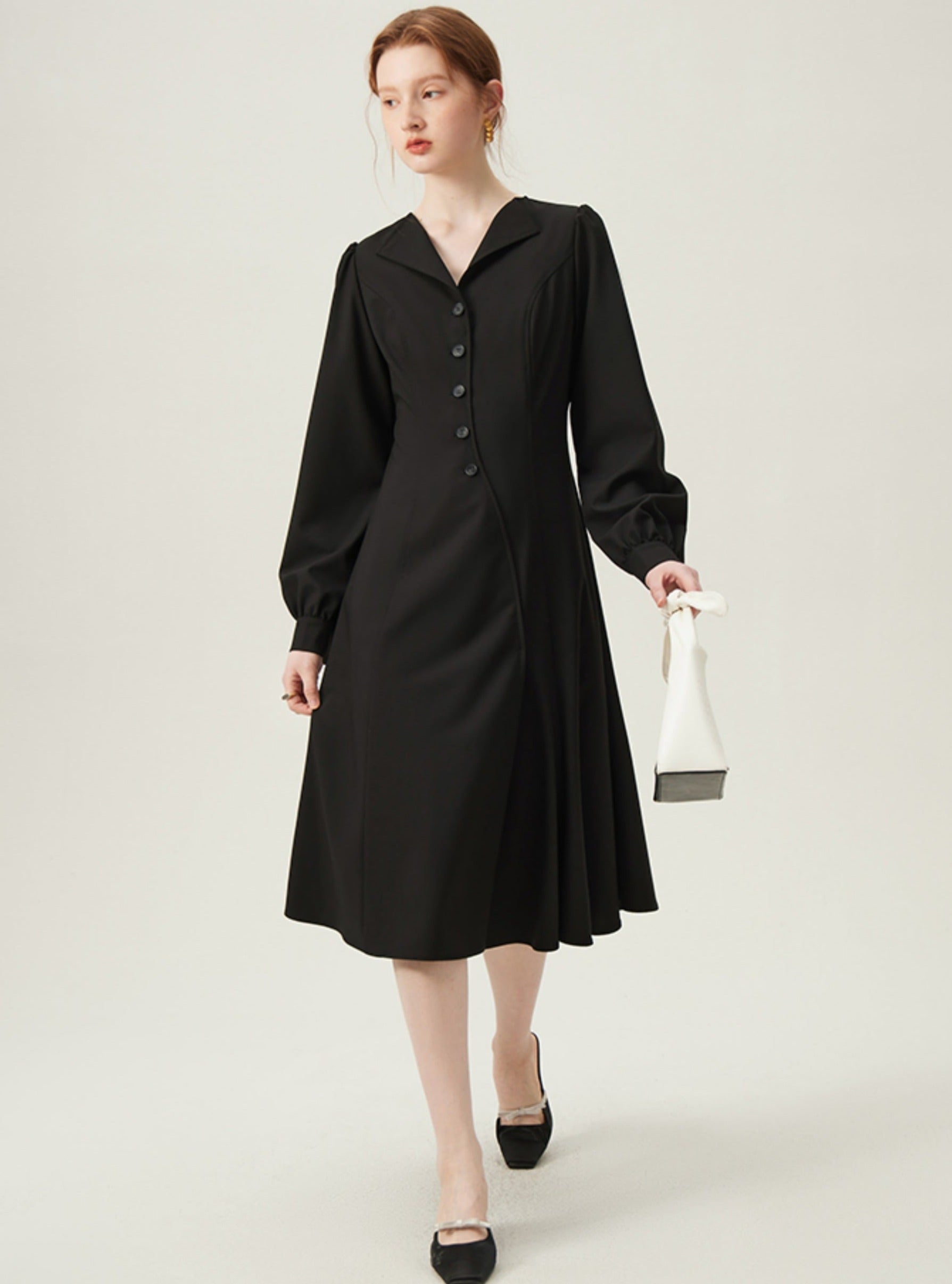 Bishop Sleeve Coat Dress