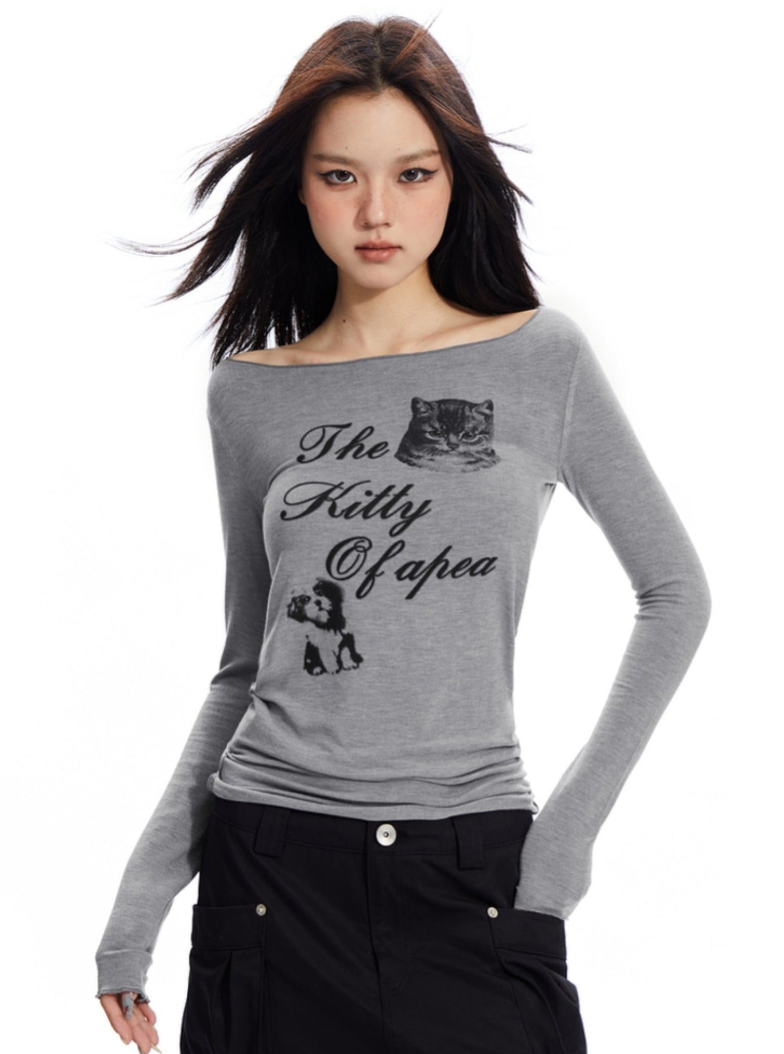 Pet Lovers' Graphic Long Sleeve Tee